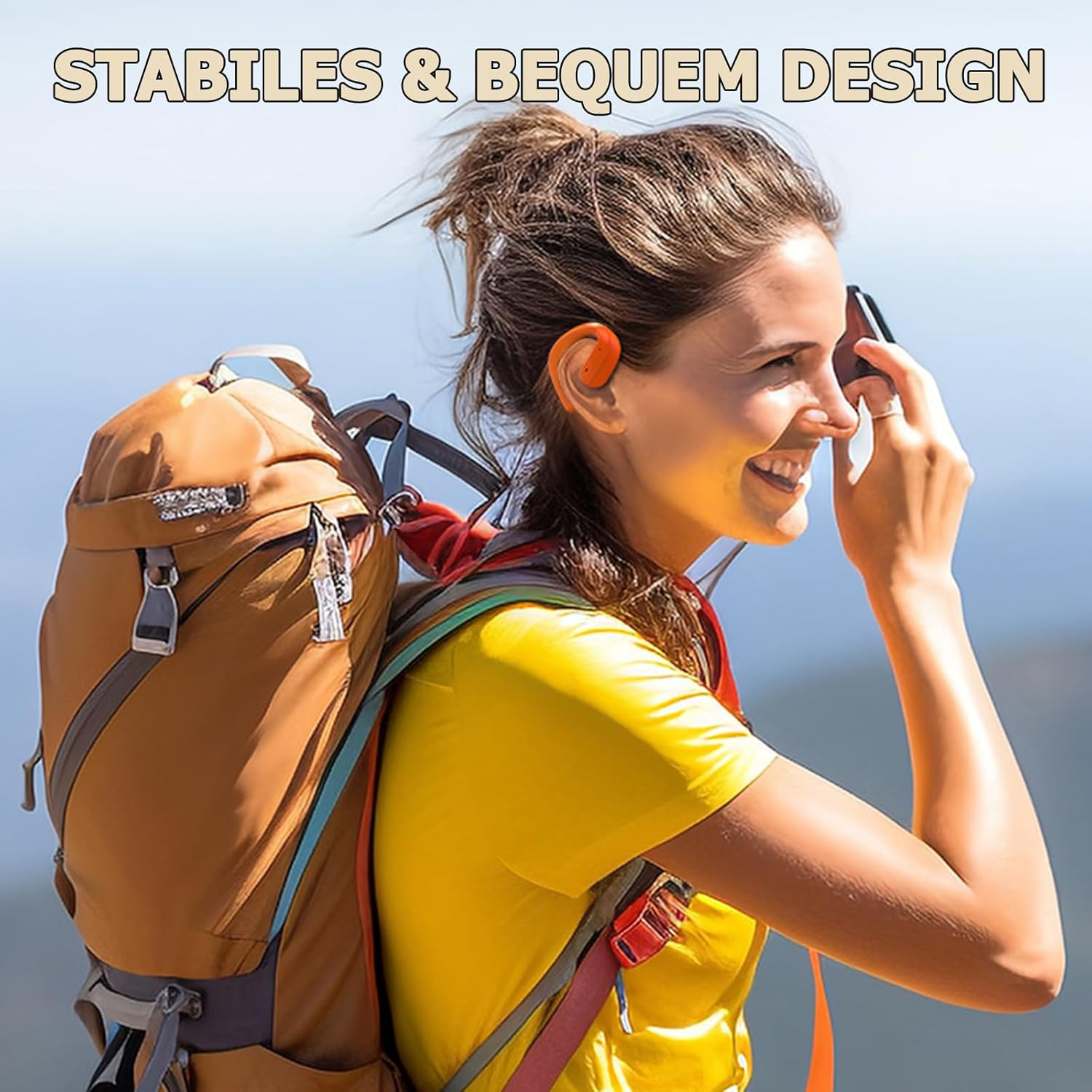 Xmenha Open Ear Bone Conduction Wireless Sports Headphones with Air Line, Bluetooth 5.4, White image number 3