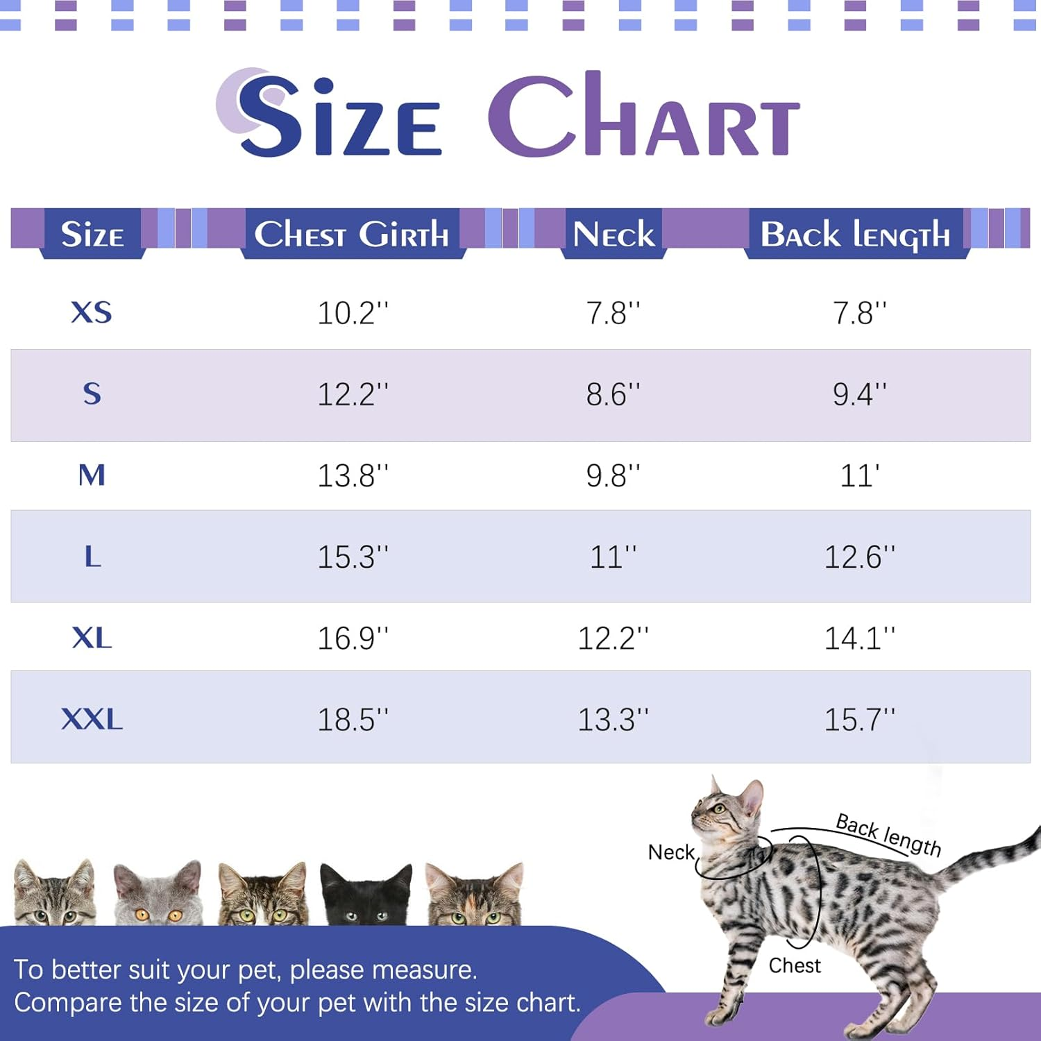 OUOBOB Sticky Hair Cat Clothes, Cat Recovery Suit Cat Pyjamas Only for Cats, Sphynx Hairless Cat Sweater, Cat Turtleneck, Anti-Licking or Skin Disease Recovery Suit for Cats image number 2