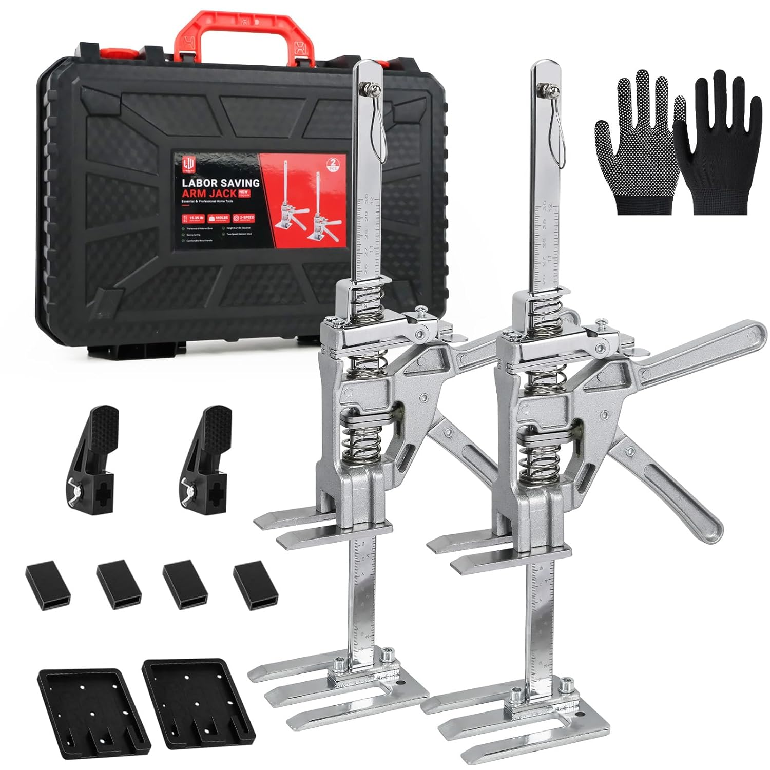 LIWEGHT Labor Saving Arm 2Pack, Furniture Lifter Tool Multifunctional Hand Lifting Jack Tool,Load-Bearing 440LB Arm Jack Lift for Heavy Furniture Installing Cabinets, Doors, Drywall,Woodworking