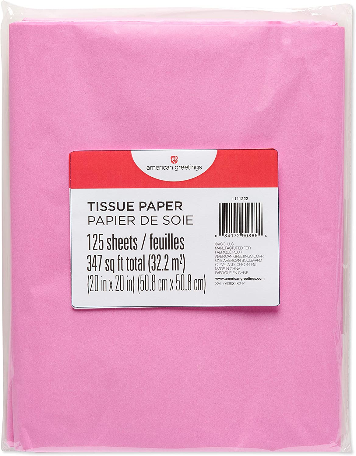 American Greetings 125 Sheets 20 In. X 20 In. Bulk Light Pink Tissue Paper for Graduation, Birthdays and All Occasions image number 4