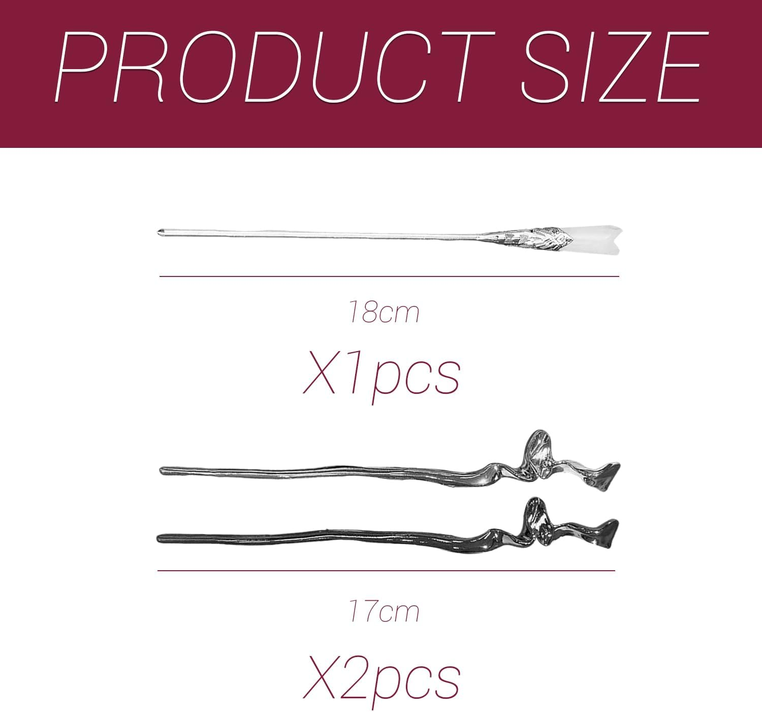 3 Pieces Metal Hairpin Retro Women Hairpin Elee Hair Pin Ethnic Style Hairpin with Fixed Plate Hairstyle Decoration Accessories image number 3