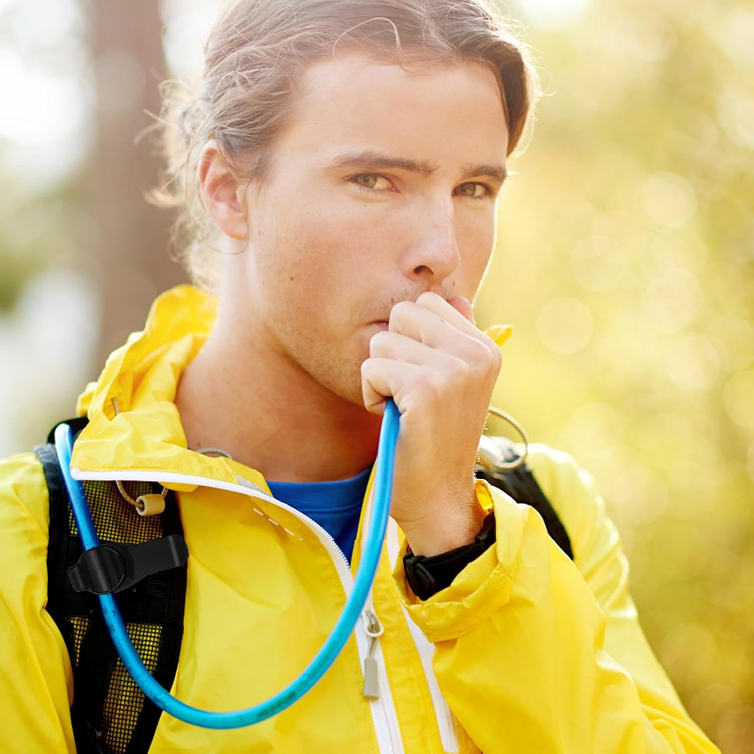 5Pcs Magnetic Blow Clip Water, Plastic Water Blow Tube Clip Black Magnetic Clip for Hydration Hose for Keeping Drinking Valve Tube in Place for Camelbak Osprey image number 4