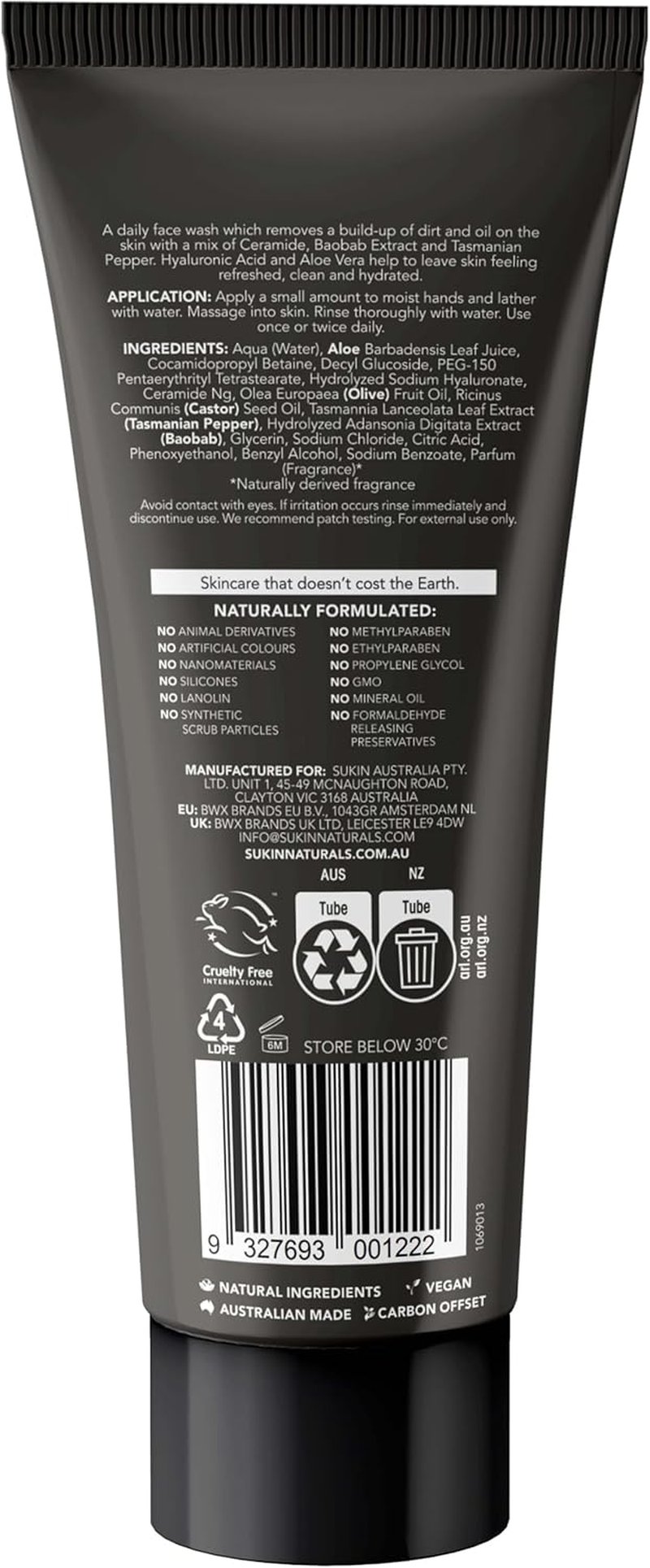 Sukin Men'S Face Wash 125 Ml image number 2