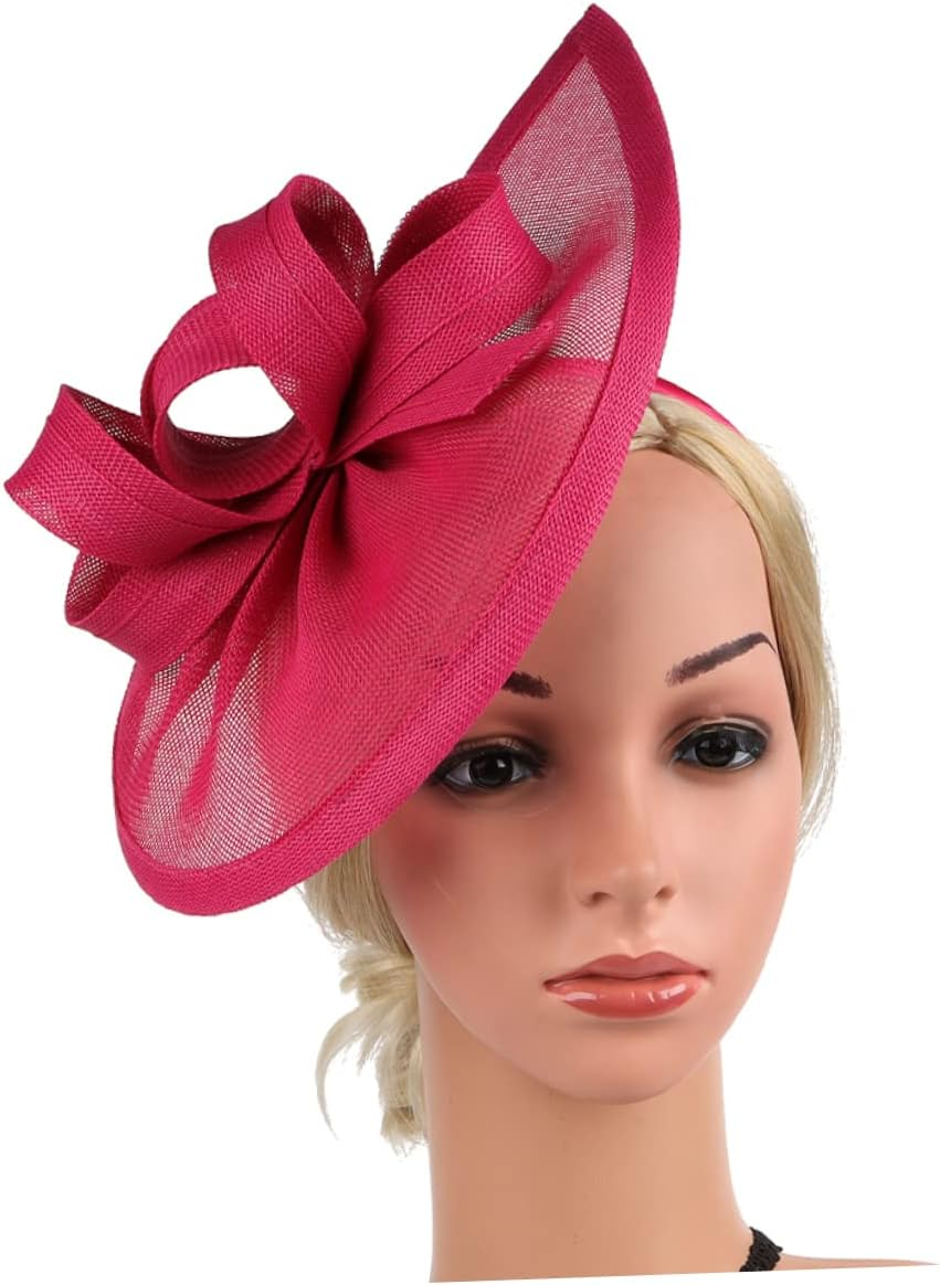 TOGEVAL Cocktail Party Hat Caps Wedding Hair Accessories for Women Hair Barrettes Floral Decorations Tea Hats for Women Wedding Decor Hair Accessories Small Hat Linen Black - As Shown image number 6