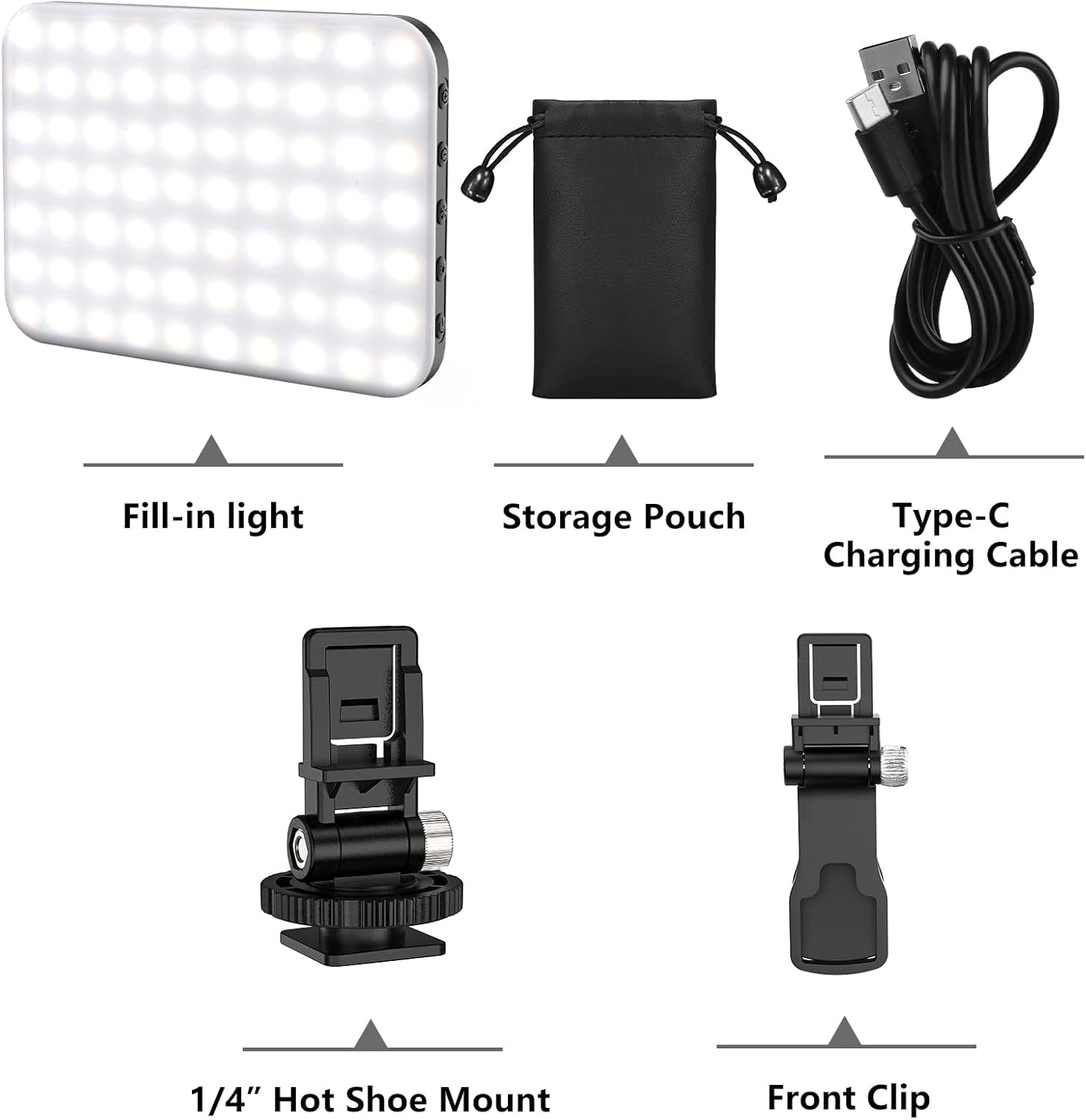 Selfie Light, 60 LED 2200Mah Rechargeable Cell Phone Fill Light 7 Modes, 10-Level Brightness, Portable Clip on Light for Phone/Tablet/Laptop, Zoom Call Vlog Makeup Tiktok Video Fill Light image number 5