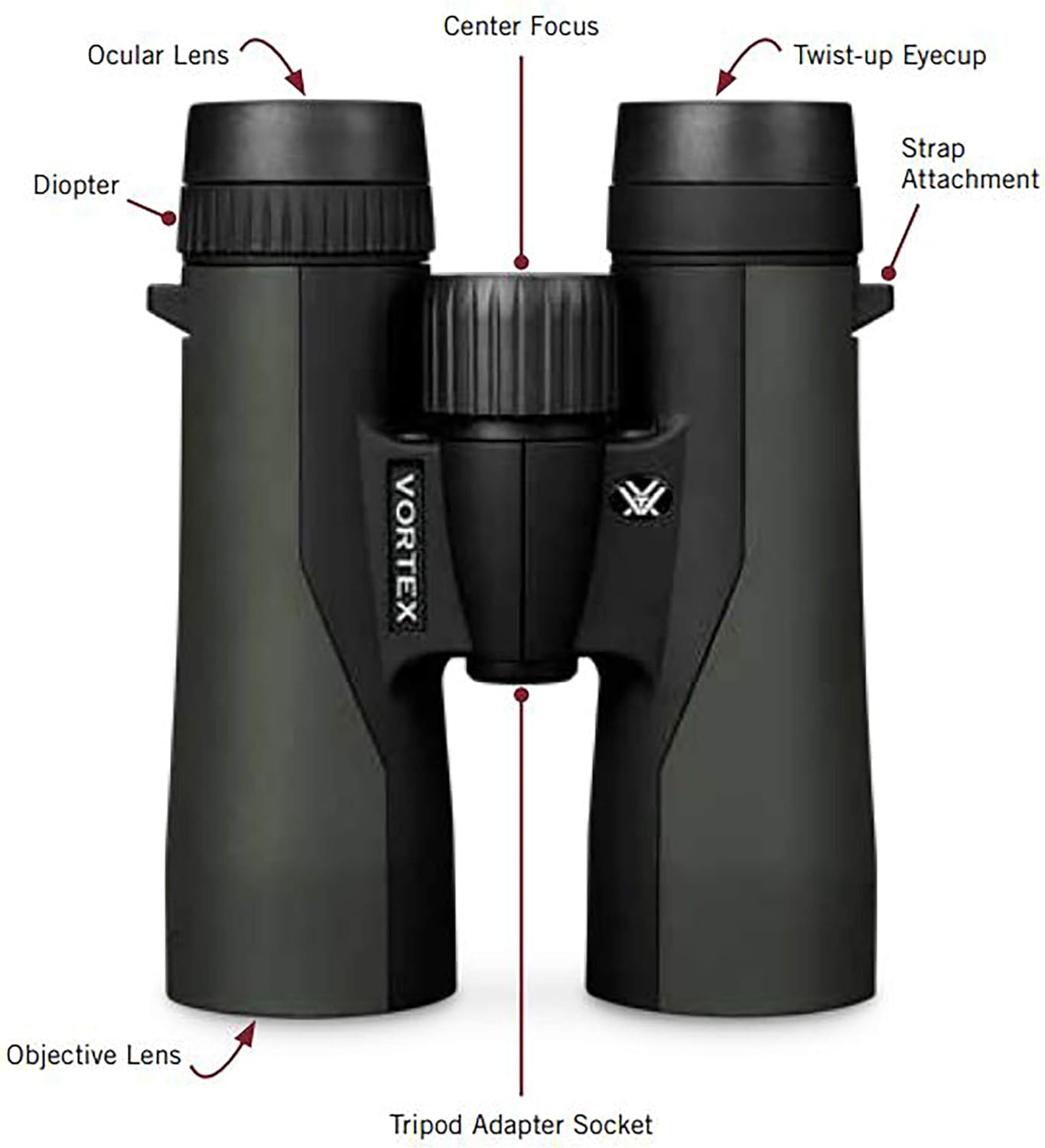 Vortex Optics Crossfire HD 10X42 Binoculars, Green image number 5