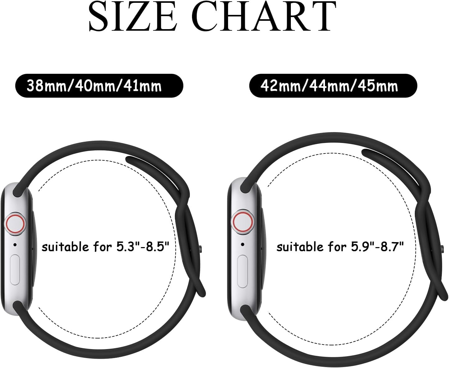 Sport Band for Apple Watch Band 38Mm 40Mm 41Mm 42Mm 44Mm 45Mm 46Mm 49Mm for Women Men, Soft Silicone Waterproof Replacement Straps for Iwatch Series 10/9/8/7/6/5/4/3/Se/Ultra image number 2