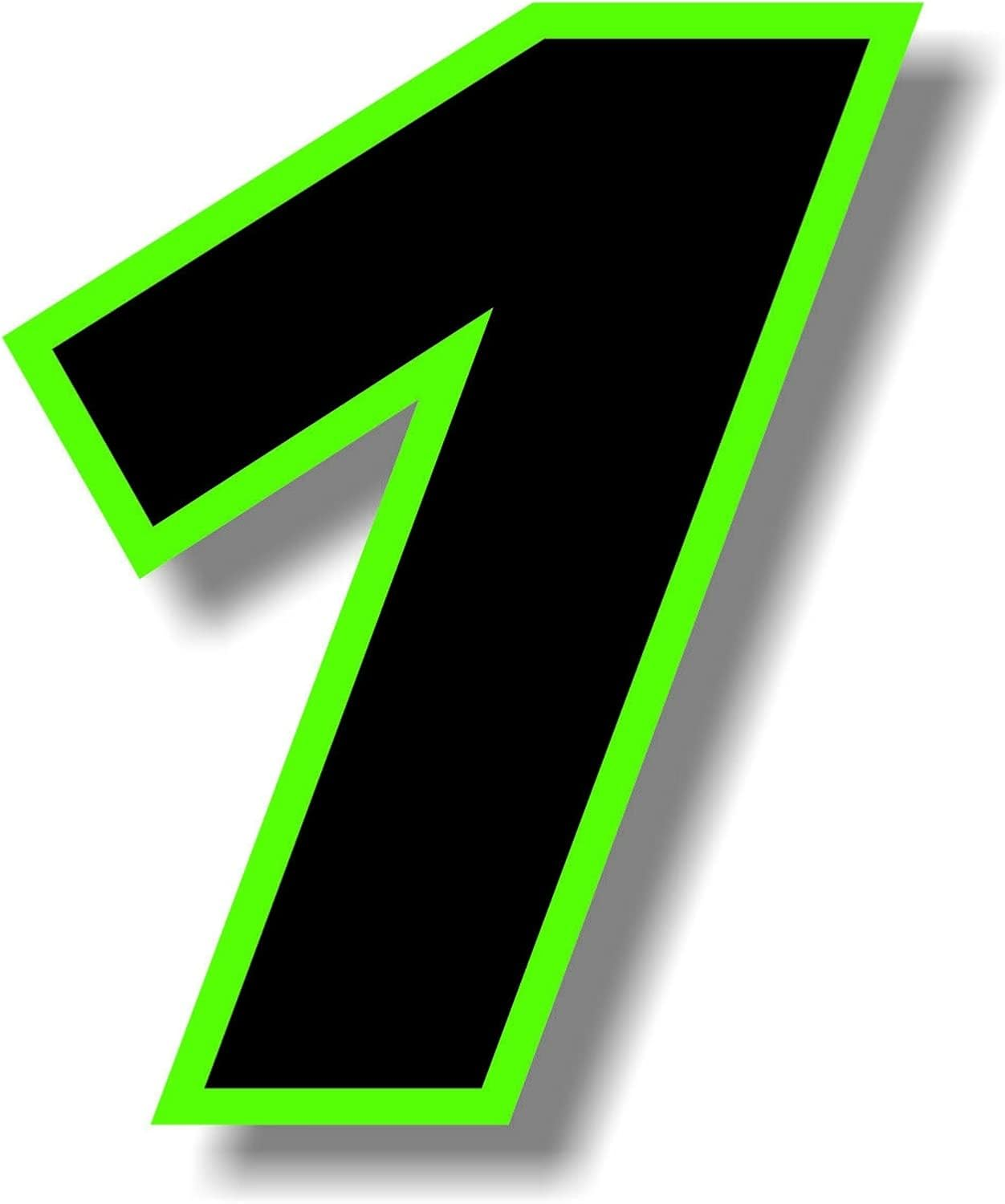 SSFRI 1 Piece Race Exterior Accessories Classic Car Stickers Graphic Black Number with Green Border Number Vinyl Decal (Color : Number 2, Size : 5Cm) image number 5