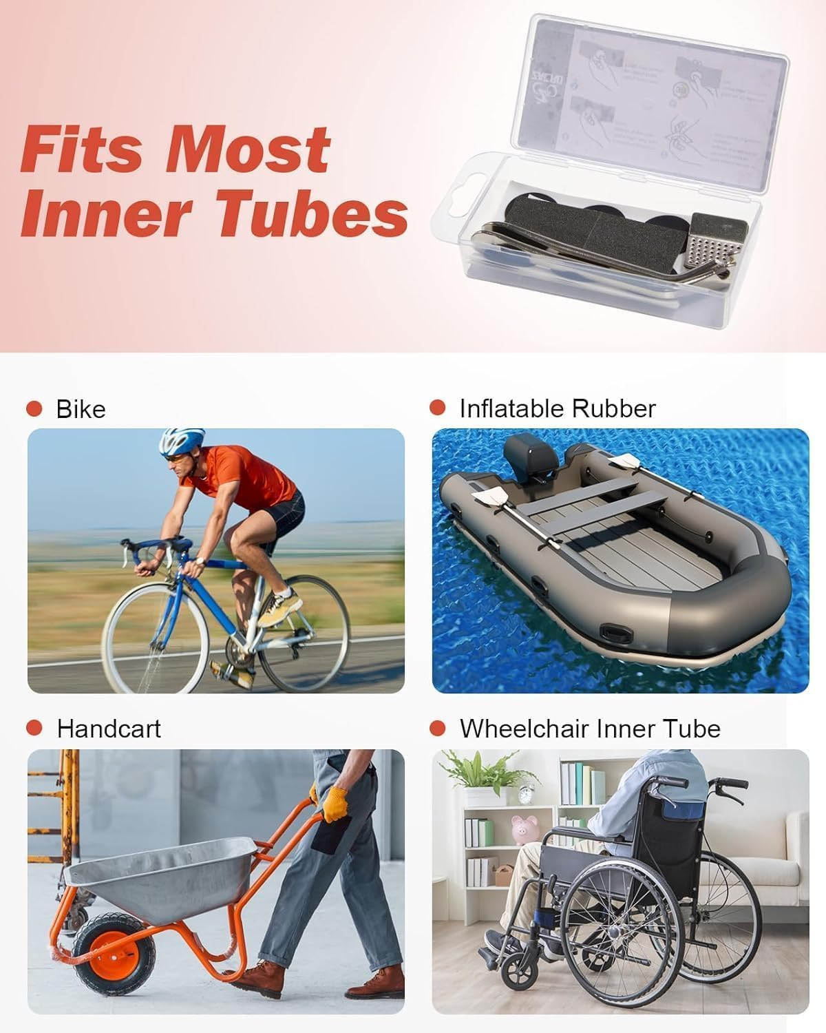 Bike Tire Repair Kit46 Pcs,With 2 Premium Stainless Steel Levers Flat Tire Repair Kit Tire Patch Kit Tire Patch Flat Tire Repair Kit for MTB Ebike Valve Stem Puller Installer Tool image number 3