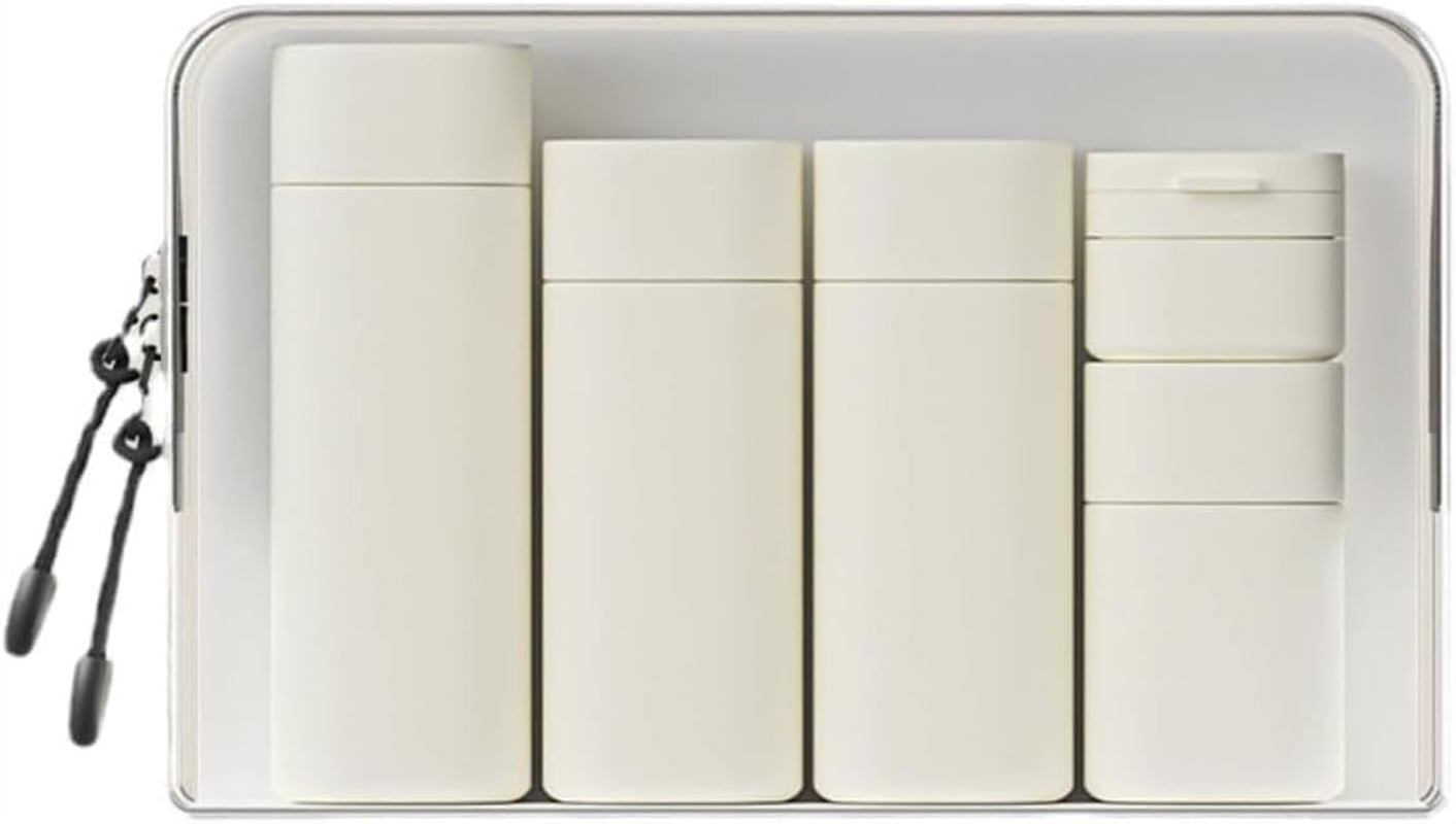 Mumoo Bear 5Pcs Travel Cream Dispenser Bottles Set Travel Bottles Toiletry Containers Set, TSA Approved, Travel Essentials, Beige, Modern image number 3