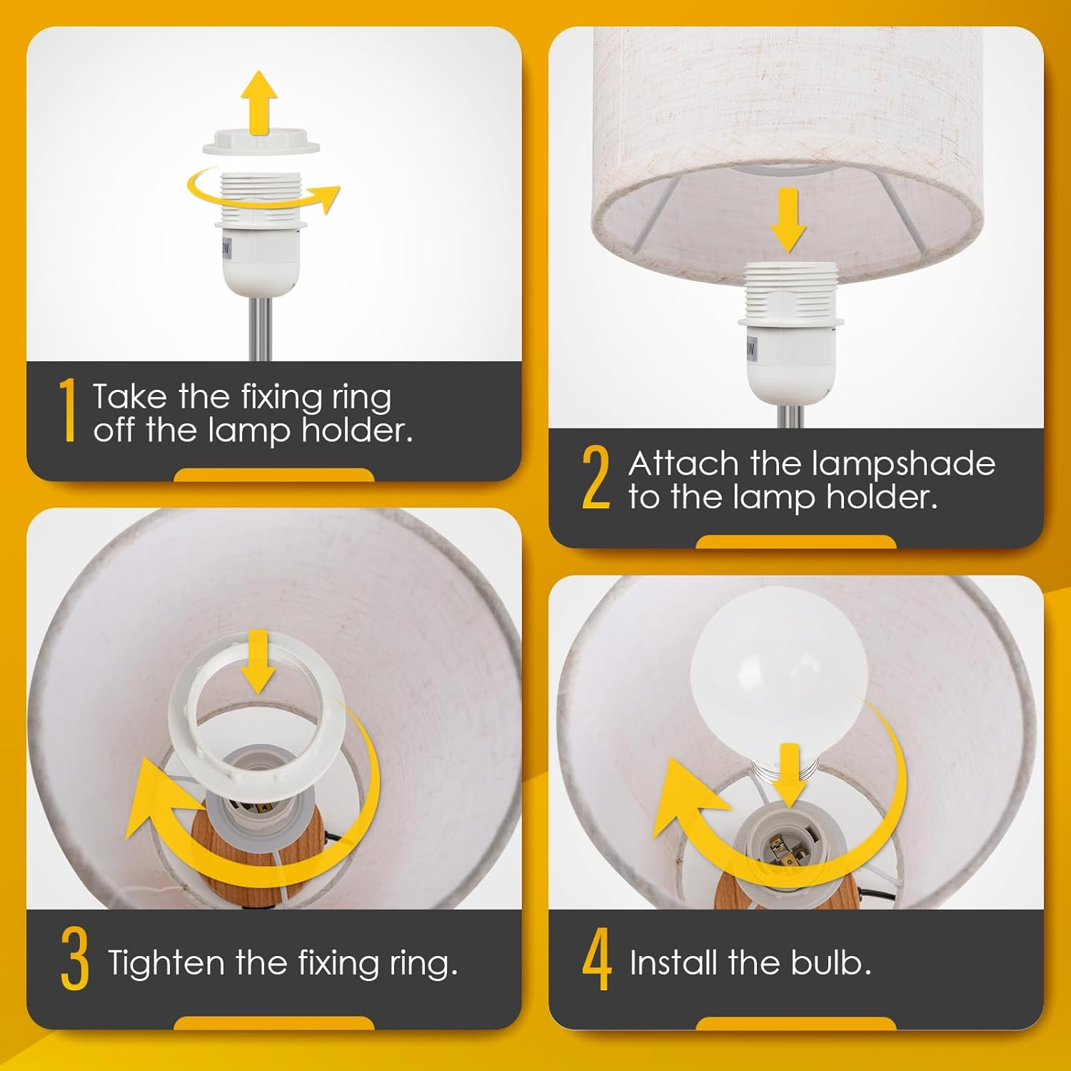 Erumpere Bedside Lamp with USB A+C Port Set of 2 - Touch Control Table Lamp for Bedroom 3 Way Dimmable Nightstand Lamp with Linen Fabric Shade for Living Room, Dorm, Home Office (LED Bulb Included) image number 3