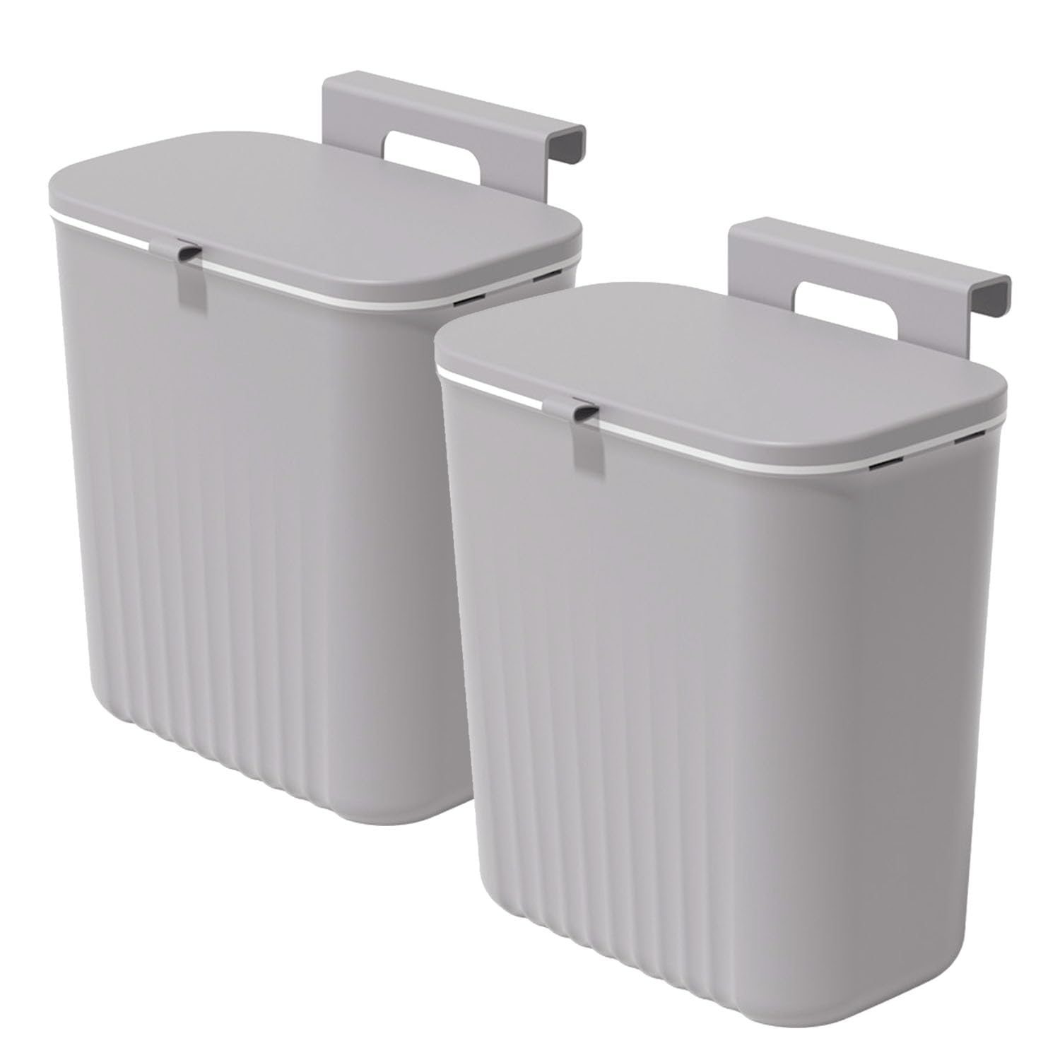 DAIYEE 9L Kitchen Compost Bin for Counter Top or under Sink, Hanging Large Capacity Trash Can with Lid for Cupboard/Bathroom/Bedroom/Office/Camping, Mountable Indoor Compost Bucket（White 1Pcs）