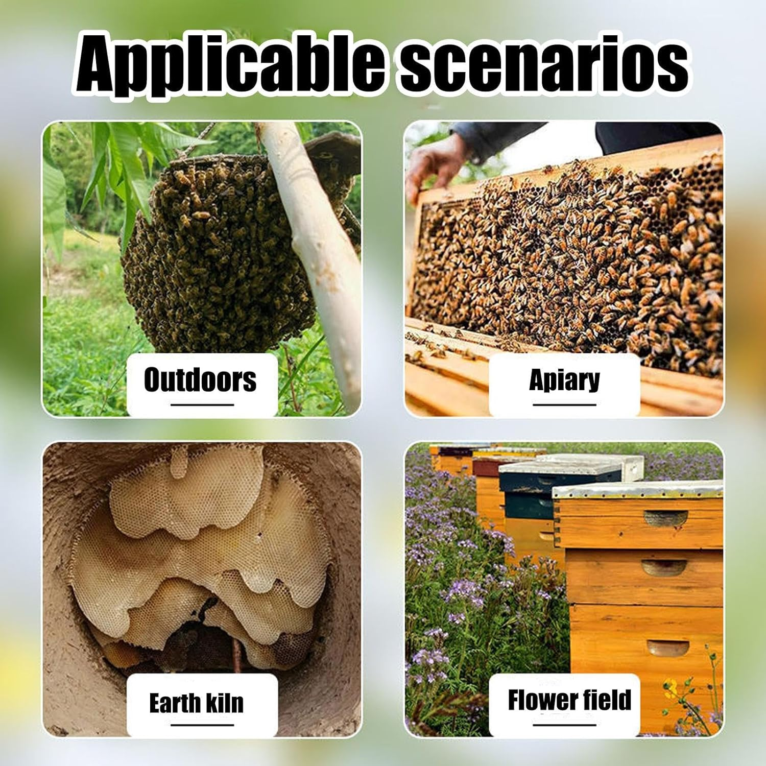 Bee Spray Attract - Garden Bee Lure, Pollination Spray Formula | 1.57X1.57X5.91 Inches Natural Bee Drawing Solution, Extended Attraction Duration, Beekeeping Tool with Hive Setup image number 4