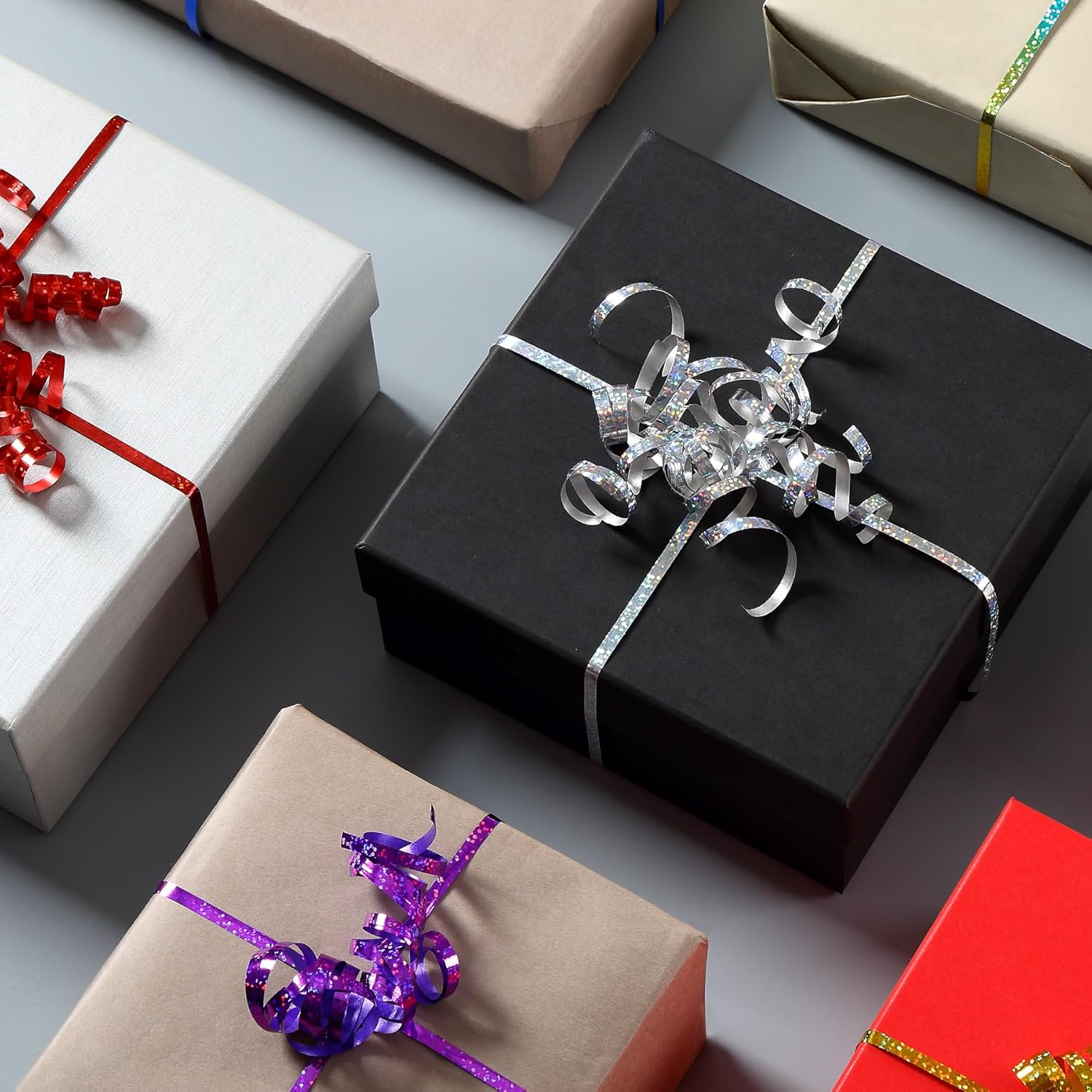 Gold Shiny Curling Ribbon 500 Yards White Ribbon of Perfect for Gift Wrapping Balloons Curly Decorations Thin 3/16" Ribbon for Baby Showers Christmas and More. - Light Purple image number 2