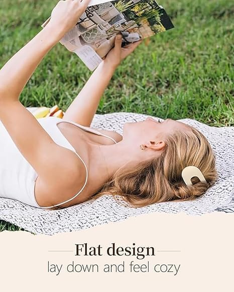 8 PCS Flat Hair Clips French round Lay down Hair Claw Clips for Women Girls Strong Hold Hair Barrettes for Thick Thin Hair Comfortable Curved Flat Clips for Lying Driving and More image number 3