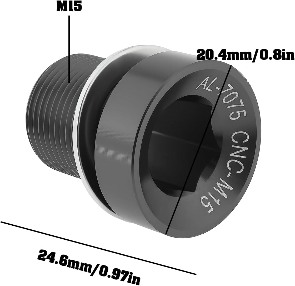 Ecsing 2Pcs Electric Bicycle Axle Crank M15 Bolt Aluminum Alloy Compatible with Bosch E-Bike CX 7075 - Gold image number 4