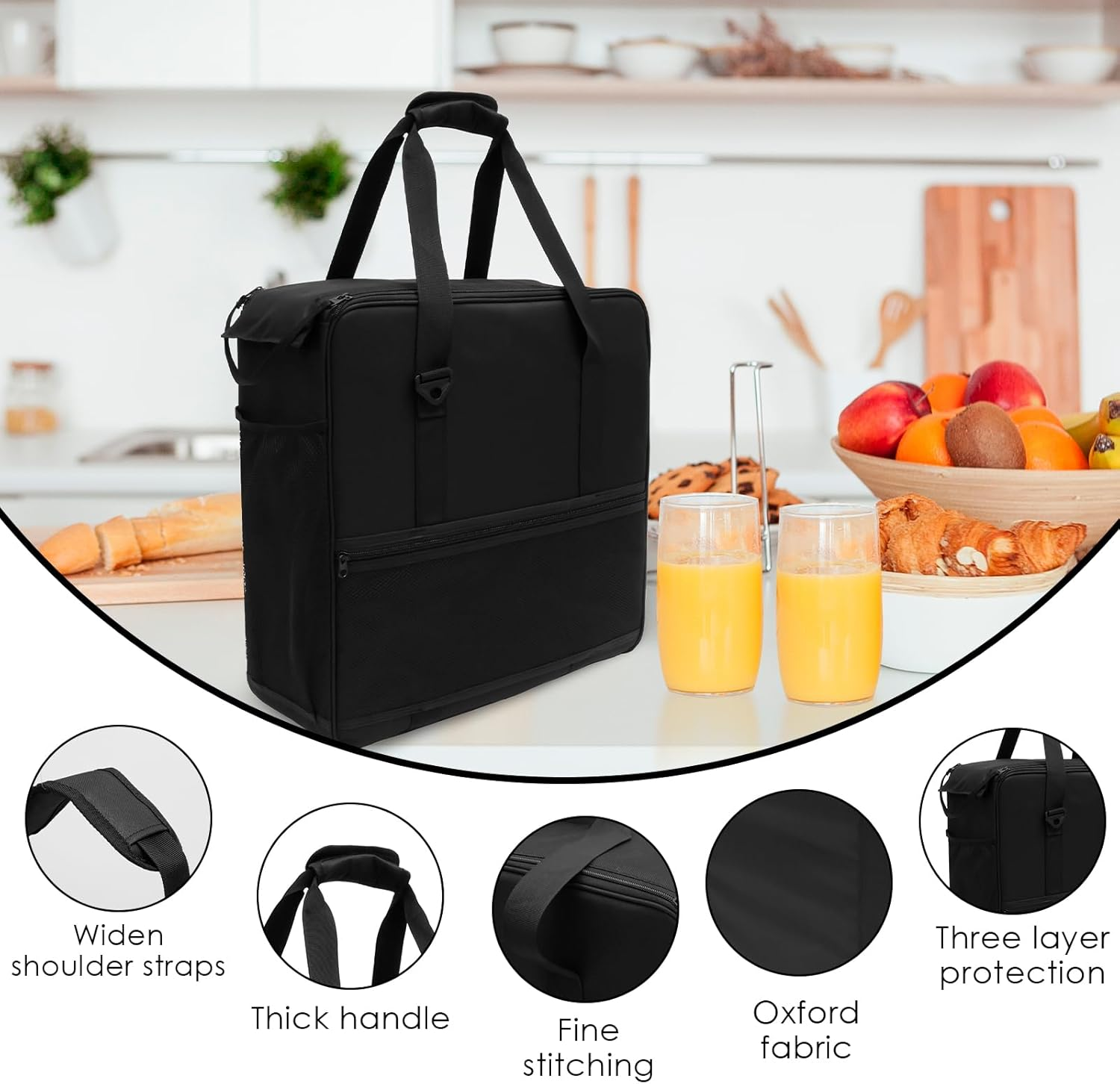 Carrying Bag for Slushi FS301 FS300, Waterproof & Dustproof Frozen Drink Maker Storage Bag with Front-Opening Design, Portable Outdoor Slushie Machine Travel Carrier Case for Slushie Machine image number 3