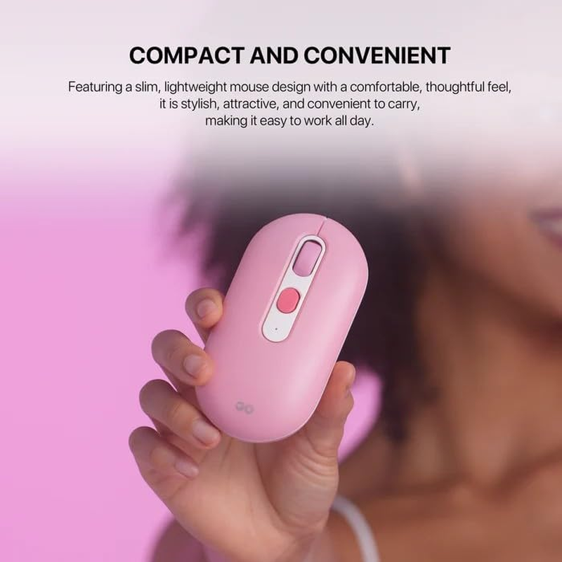 Fantech GO MOCHI85 75% Mechanical Keyboard and Mouse Combo 1600 DPI Mouse, Bt/2.4Ghz Wireless Computer Keyboard with Knob for Pc/Mac, Pink