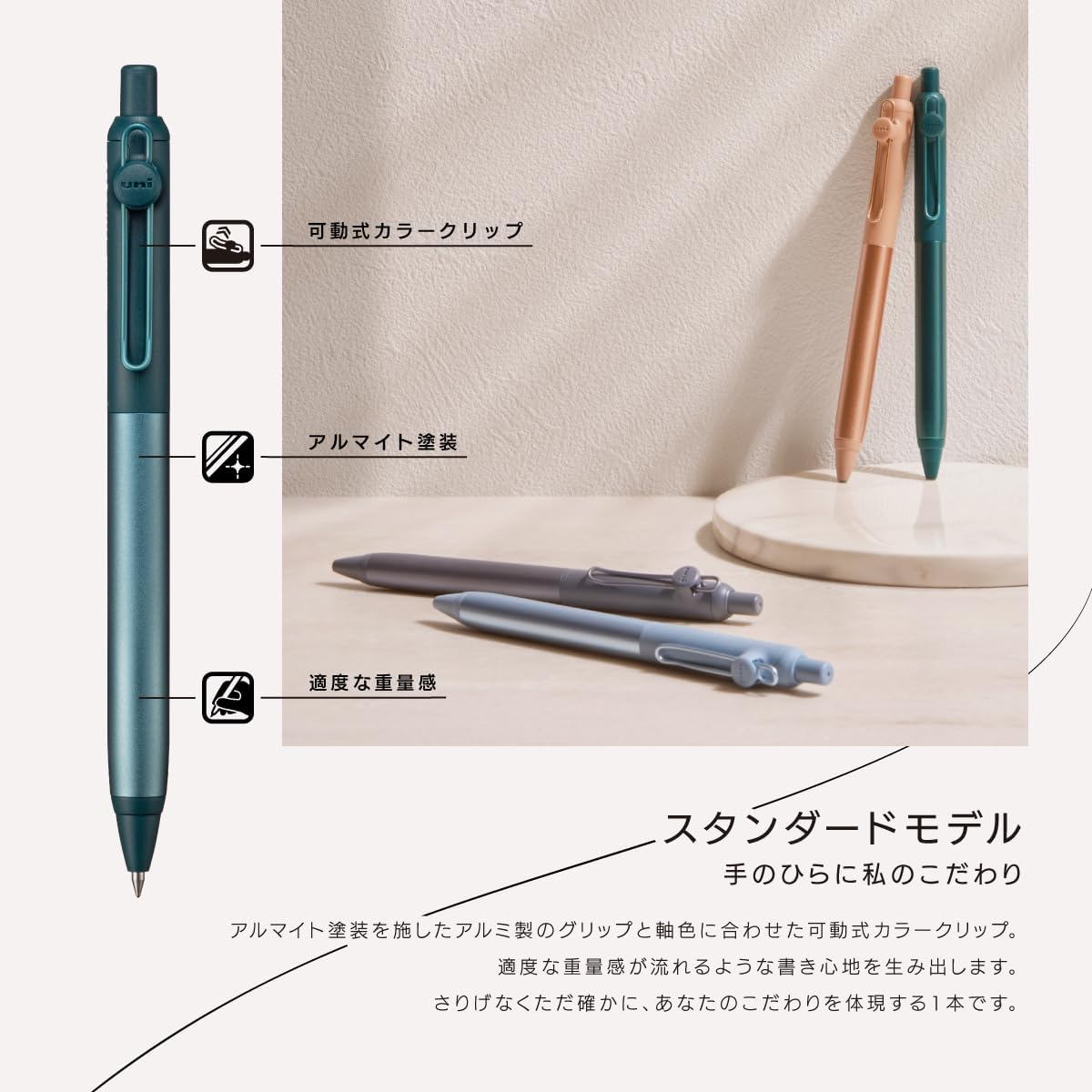 三菱鉛筆 Uniball ZENTO Flow Model Rollerball Pen, Anodized Aluminum Grip, Fine 0.5Mm, Water-Based Black Ink, Ultra-Smooth with Reduced Friction, Hematite, UBNZF05.43 - Hematite image number 4