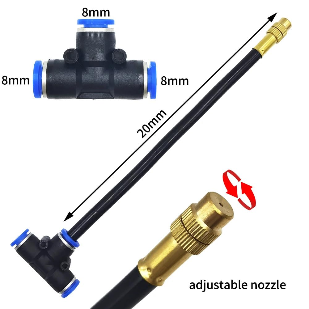 360&deg; Adjustable Drip Irrigation System, 16.4FT Garden Watering System with 22 Nozzles & 5/16" Hose, Garden Irrigation System, Greenhouse Accessories, Atomizing System for Yard, Lawn, Plants image number 4