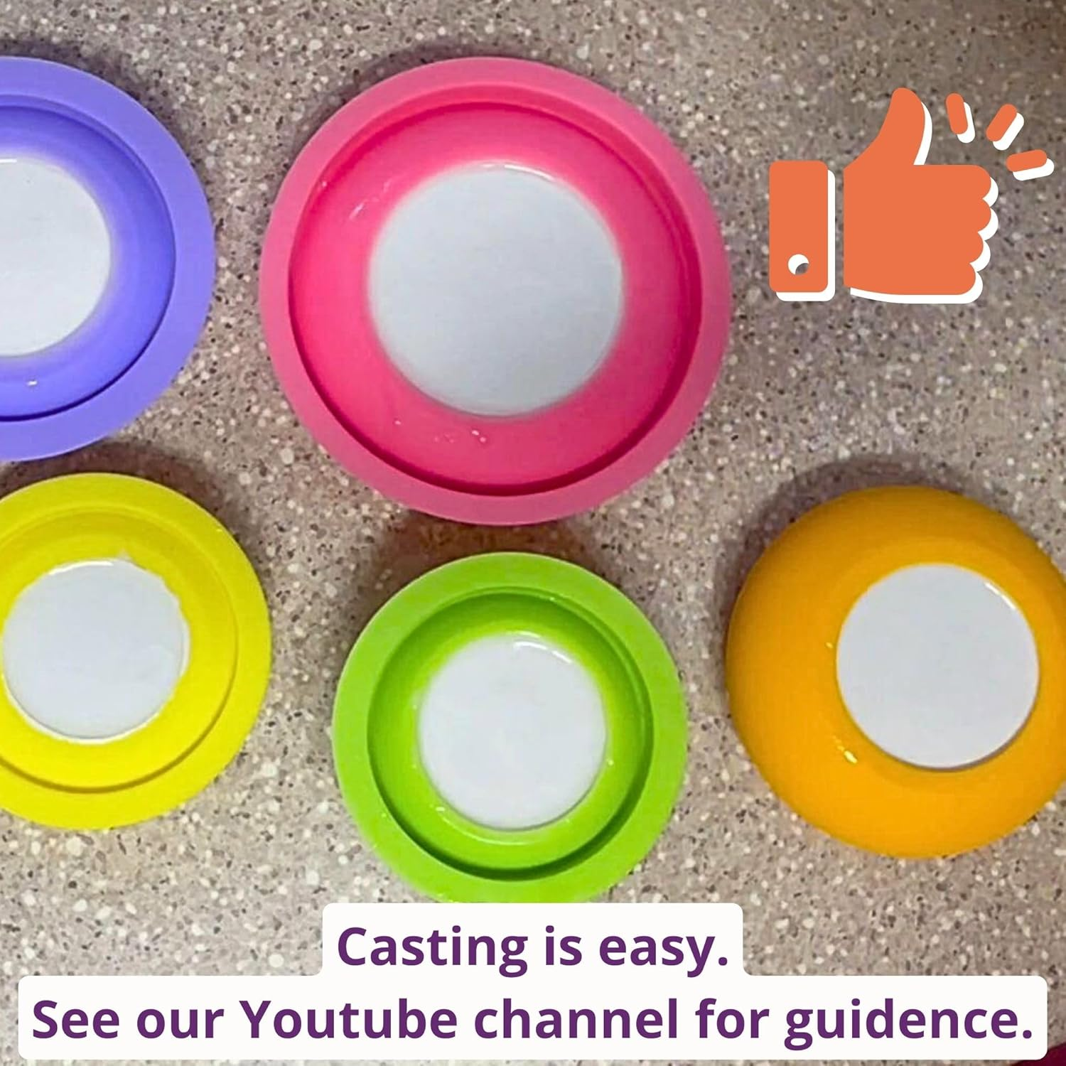 Tea Light Candle Holder Silicone Mould - by Happy Dotting Company - round Shape - Tealight Candle Moulds for Cement Casting - DIY & Creative Projects - Dotting and Mandala Art