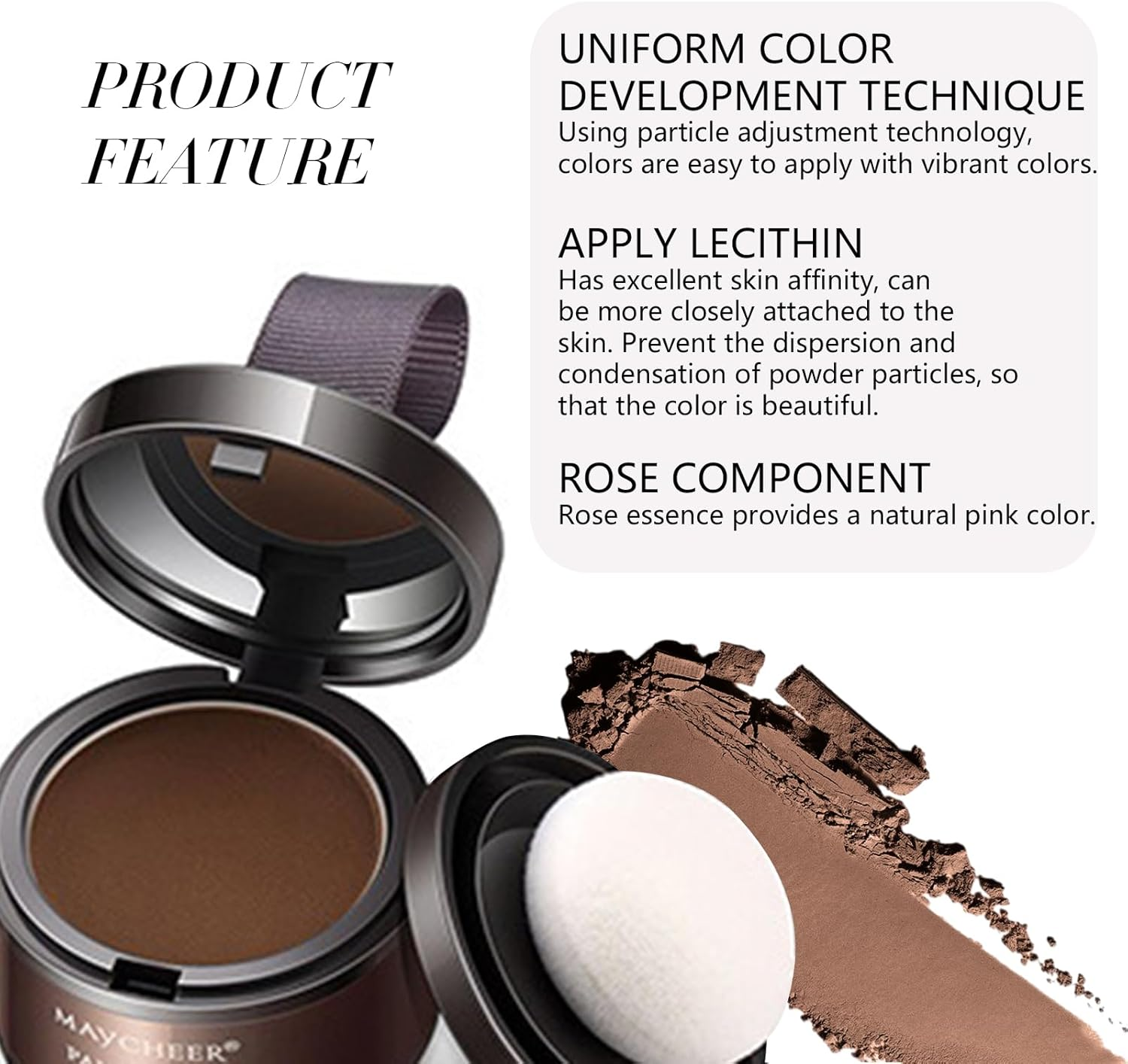 Hair Root Touch up Powder, Instant Hairline Powder for Thin Hair Loss Cover Up, Waterproof Sweatproof Formula Full Coverage Concealer for Instant Results Hair Products for Women Men (Dark Brown) image number 3