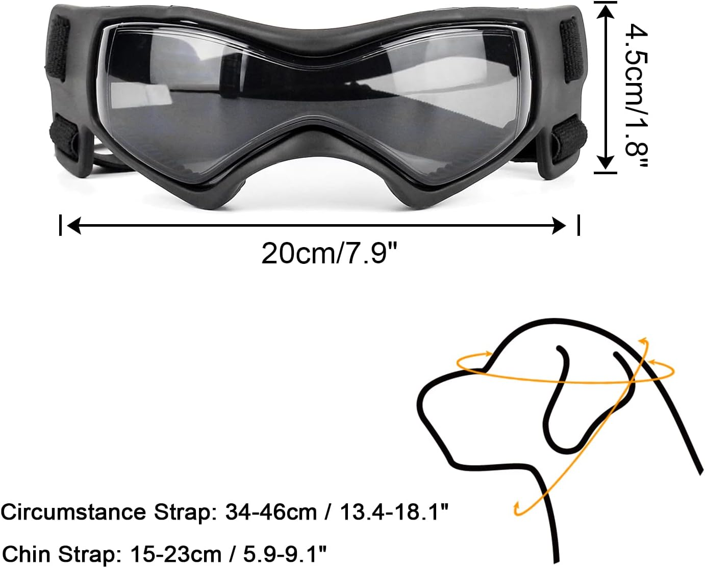 Dog Goggles Protective Sunglasses Adjustable Pet Glasses for Small Medium Dogs image number 4