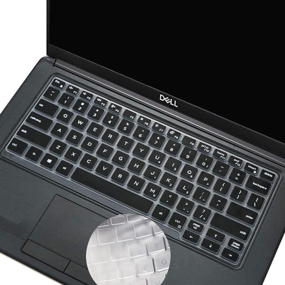 2PCS Keyboard Cover for Dell Latitude 5000 Series 5300 5310 13.3 Inch Laptop, Dell Latitude 7000 Series 7300 13.3" Laptop Keyboard Protective Skin -Pink+Clear