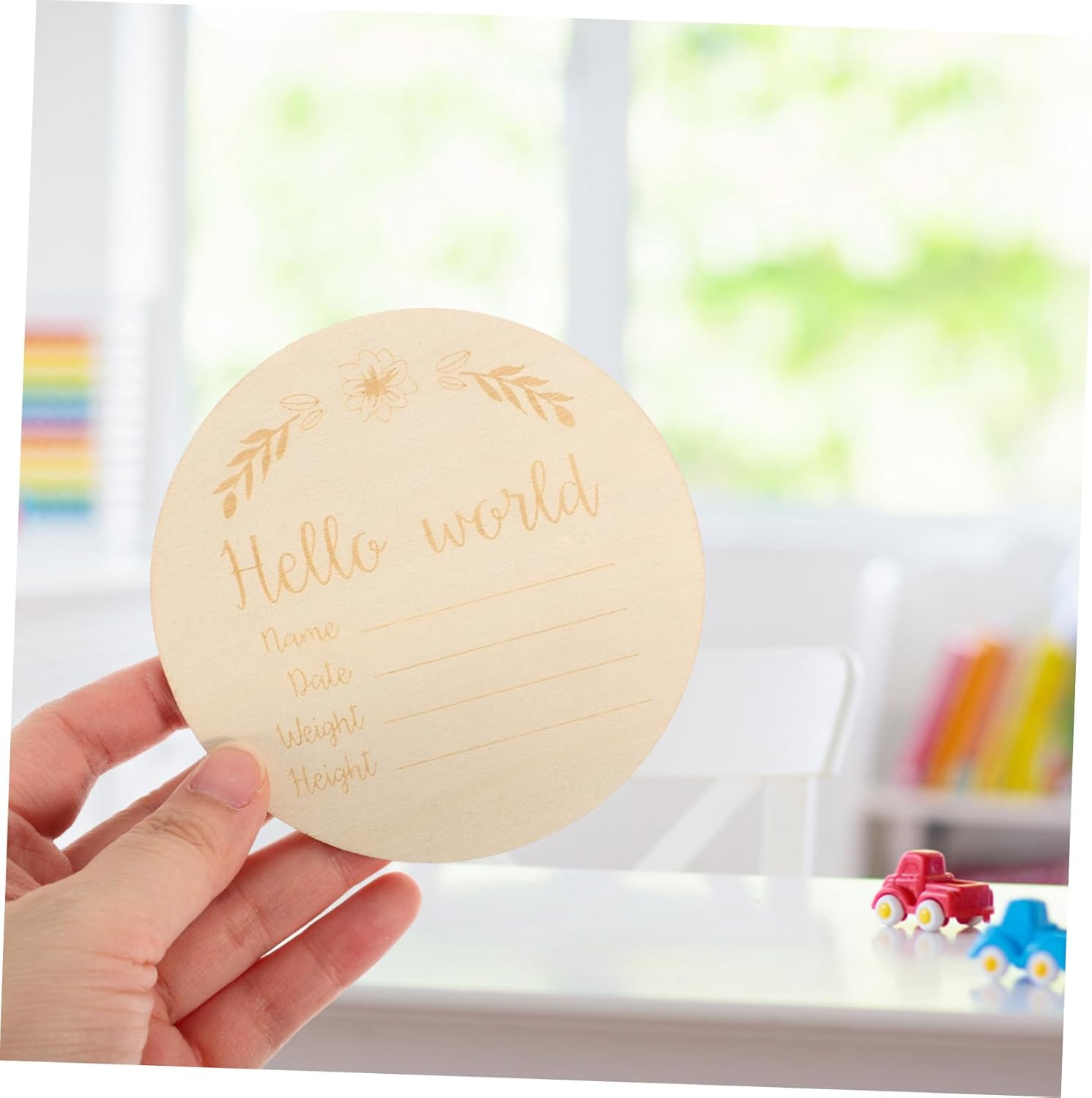 VILLFUL 14Pcs Wooden Monthly Milestone Cards Photo Props Lightweight Newborn Shower Signs for First Year Growth Tracking
