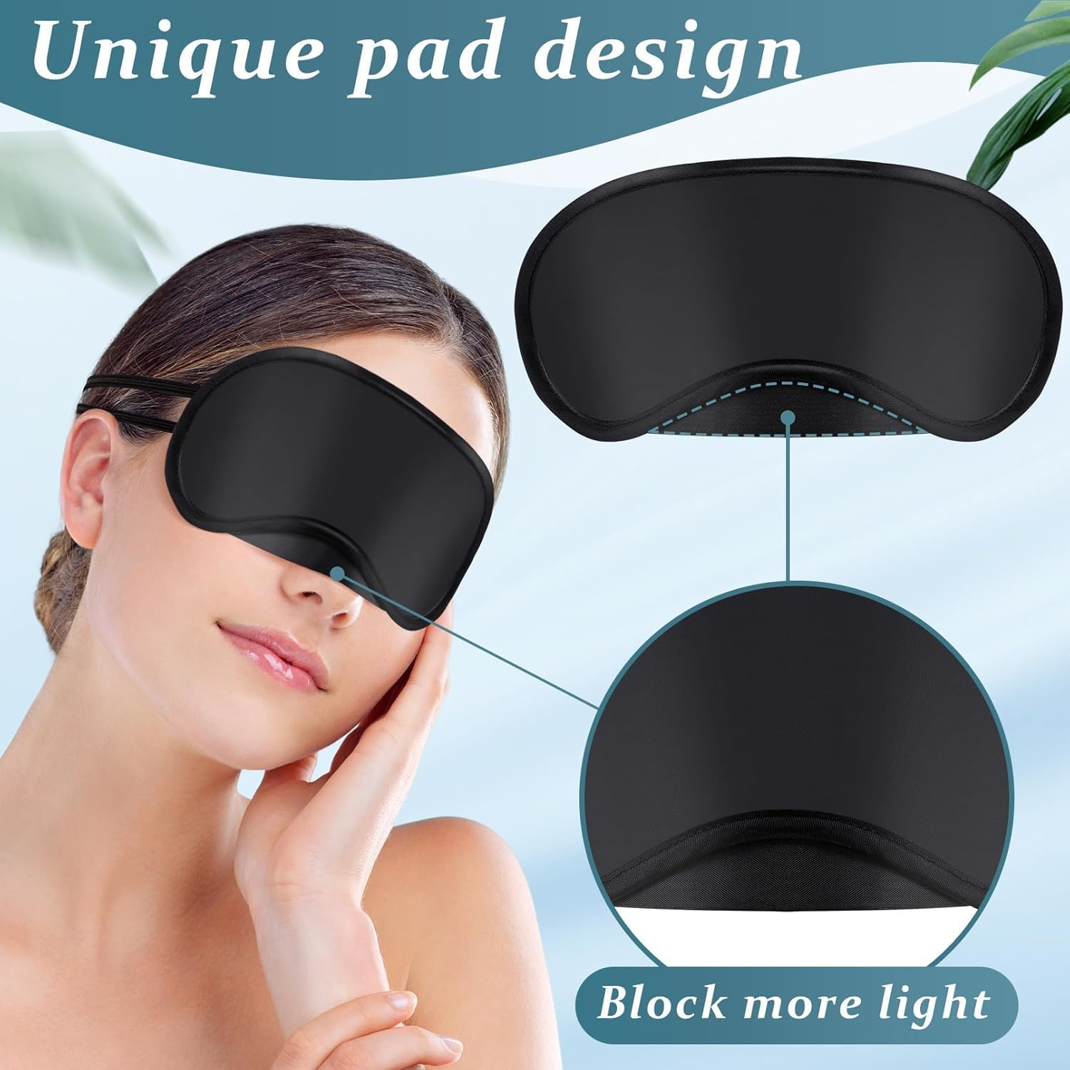 Lightweight Blindfold Eyeshade Eyepatchs, 30Pcs Black Eye Cover Sleeping Mask Blindfold,Soft and Breathable Night Mask with 2 Elastic Bands image number 1