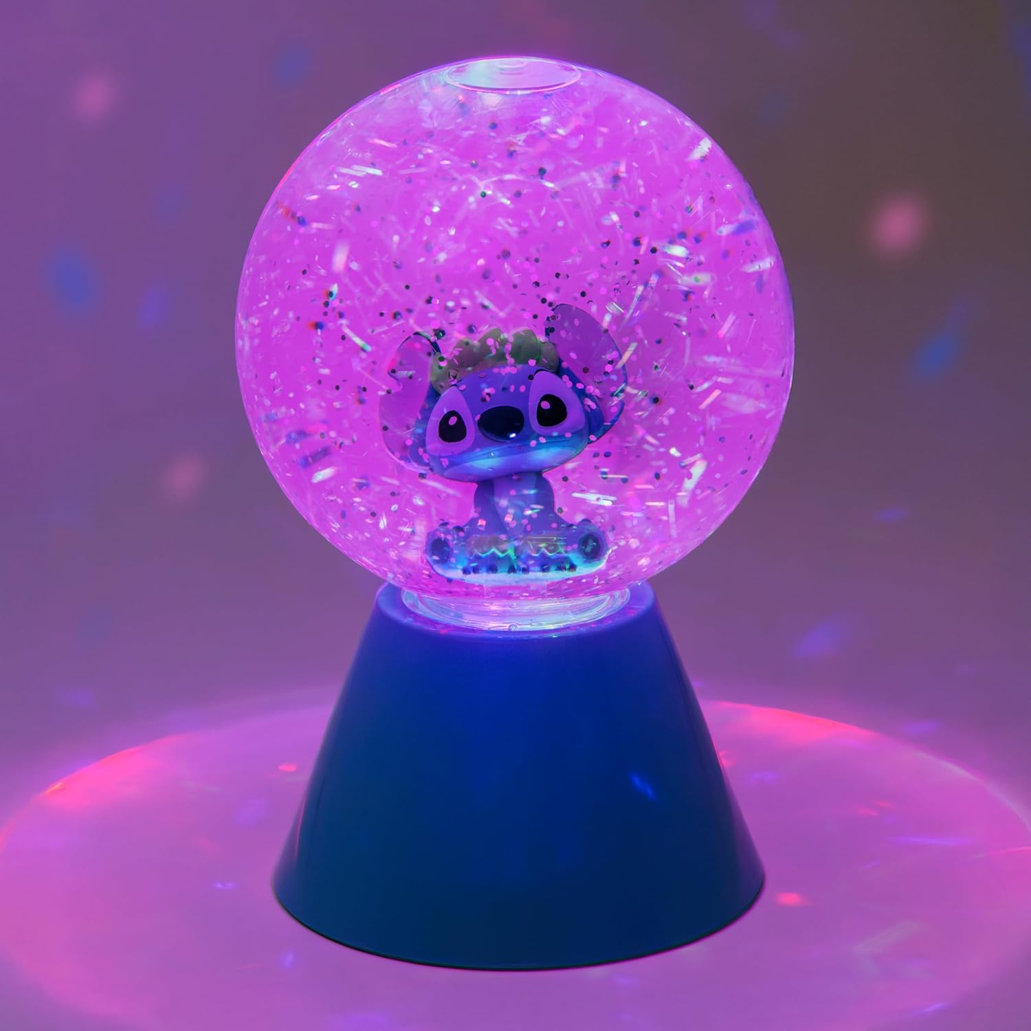 Paladone Disney Lilo & Stitch LED Glitter Globe, Officially Licensed Gift, Colour Changing Luminous Snow Globe for Kids, Teens, Adults, Compact Design