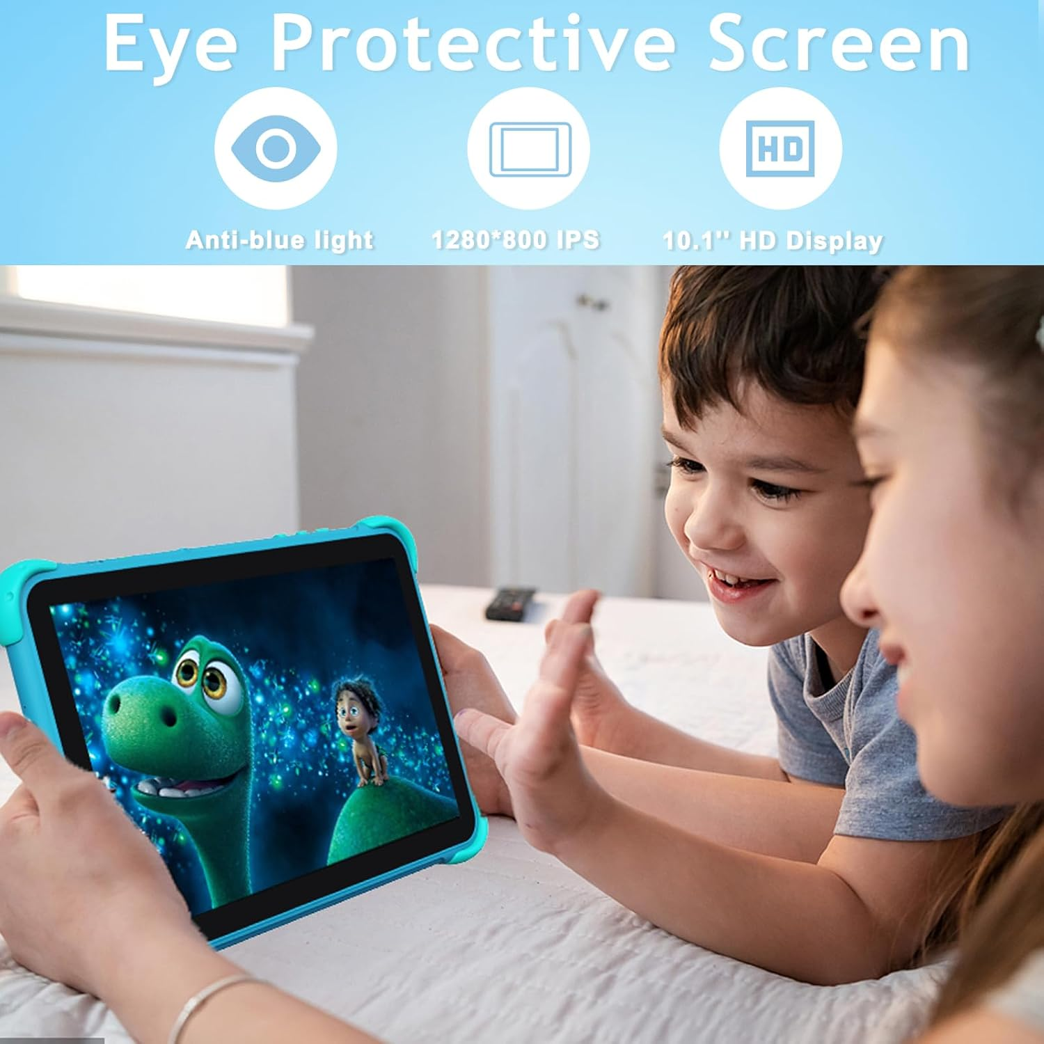 YINOCHE Kids Tablet 10 Inch Toddler Tablet for Kids 5G Wifi with Case Parental Control Dual Camera 32GB Kids Tablets Educational App Preloaded Support Youtube Neflix (Blue) image number 5