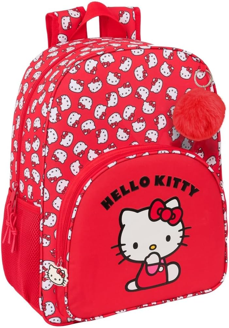 Safta HELLO KITTY ICONIC School Backpack for Children, Children'S Backpack Adaptable to Prams, Ideal for School Age, Comfortable and Versatile, Quality and Resilience, 33 X 14 X 42 Cm, Red/White, M, image number 1
