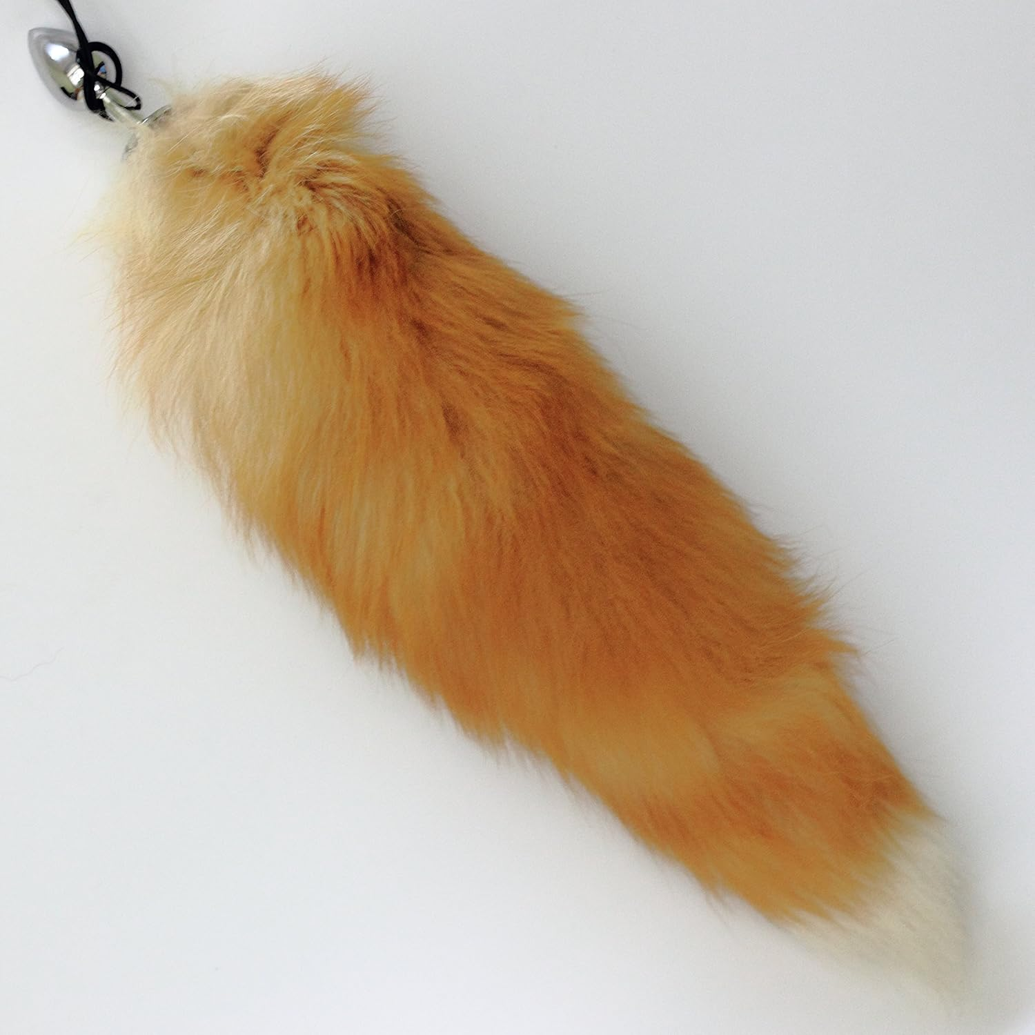 Ethical Luxury Danish Fox Tail Anal Plug: Elegance & Comfort in Stainless Steel (Orange, Small Plug) image number 5