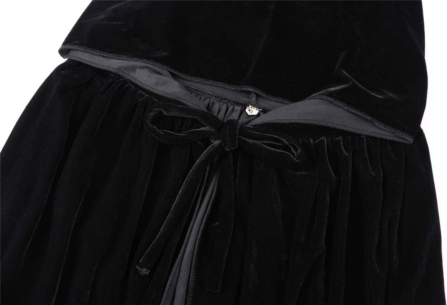 Ricjurzzty Unisex Hooded Cloak Full Long Velvet Cape for Halloween Cosplay Costumes image number 2