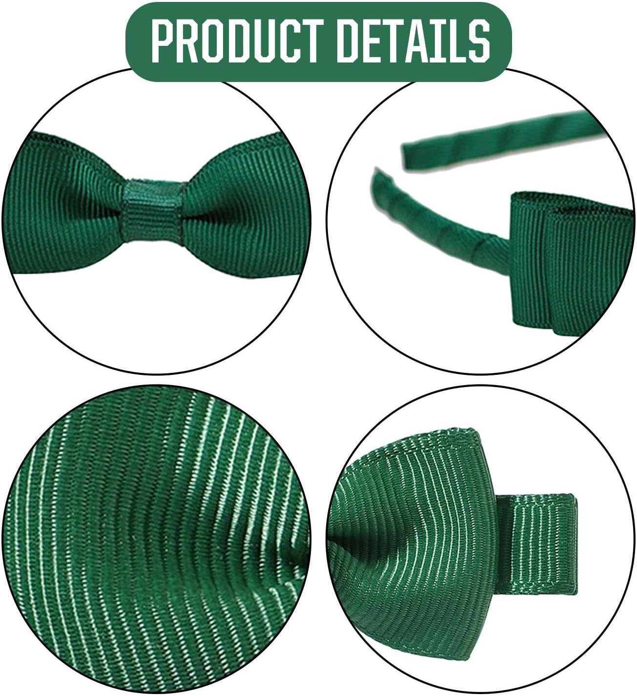 Pack of 3 Bow Hair Bands and 3 Pieces Bow Hair Clips, Bow Hair Accessories, Cute Hair Accessories, Girls Hair Accessories, School Hair Accessories image number 2