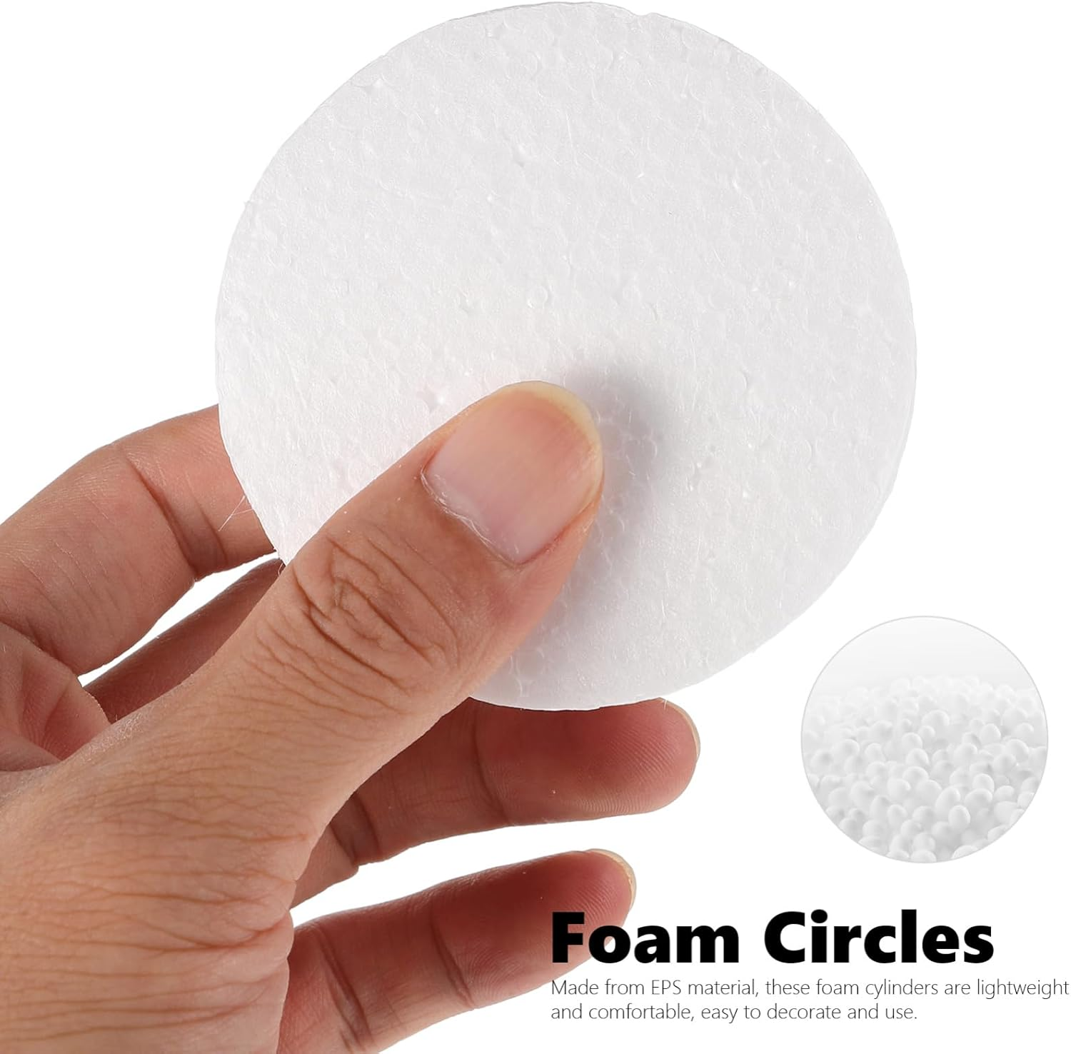 Toddmomy 18Pcs Foam Circles for Crafts,Polystyrene round Foam Disc Thick round Discs for DIY Projects White,3 Inch image number 4