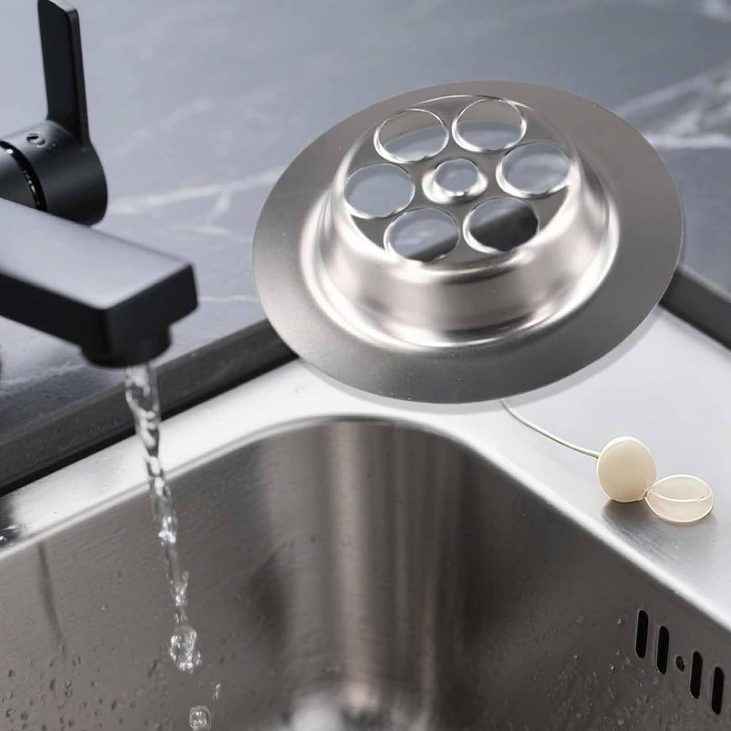 Stainless Steel Bathtub Hole Replacement Parts (With Screws) 2-Pack, 70Mm Universal Bathtub Plug Replacement, Contains 2 Screws, Bathtub/Bathtub Leak-Proof Screw Cap (Includes Screwdriver) image number 6