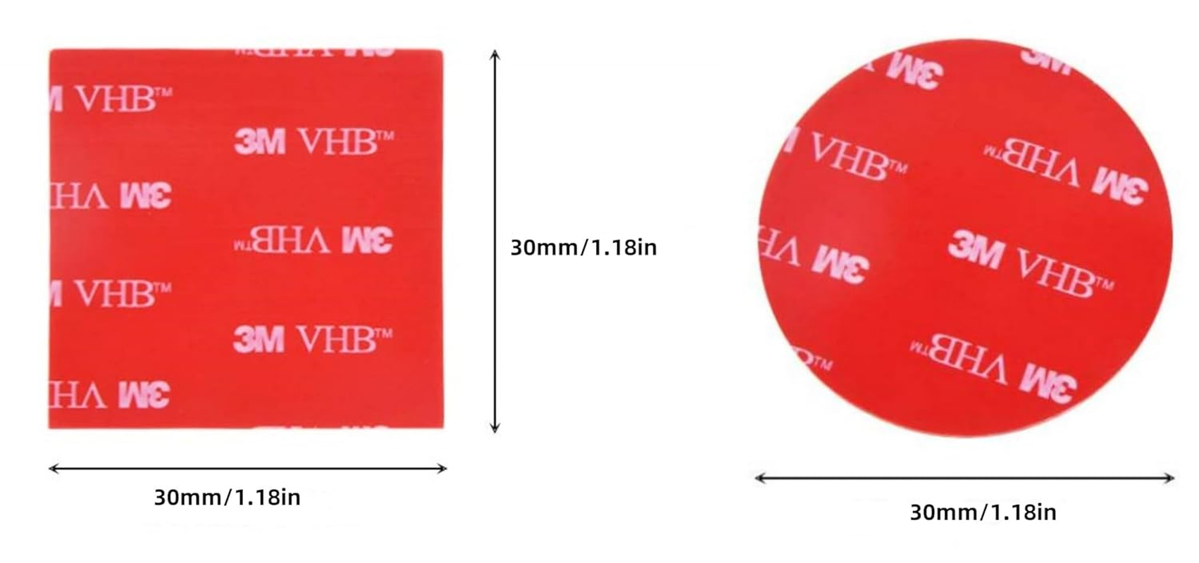 12 PCS 3M Double Sided Foam Adhesive Tape Pads,Round and Square VHB Sticky Pads Replacement Mounting Tape Strong Adhesive Clear Gel Tape Waterproof Foam Tape for Classroom DIY Craft Home Office (30Mm) image number 1