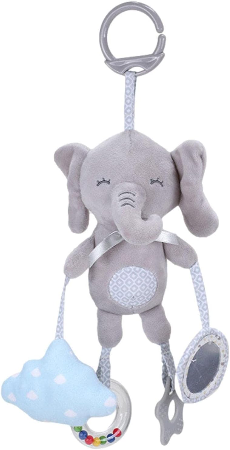 Baby Hanging Toys | Newborn Stroller Car Crib Toys,Animal Shape Soft Squeaky Sensory Learning Toy for Boys Girls 3 6 9 12 Months Borato
