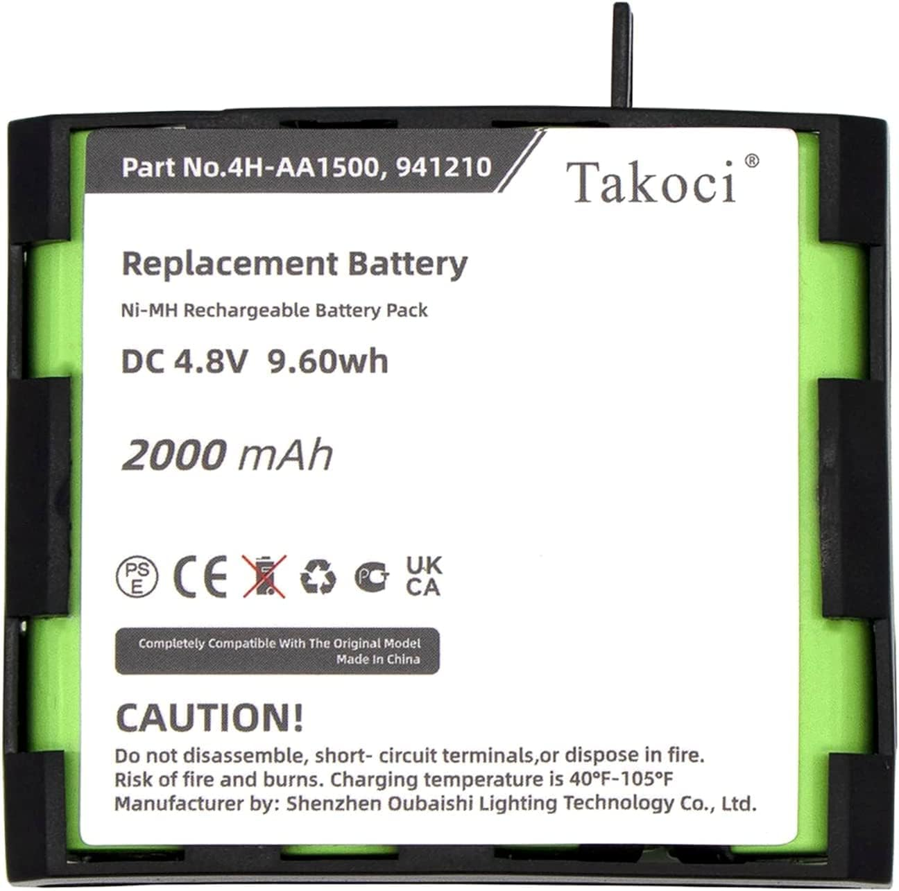 Replacement Battery Compatible with Compex SP2.0 4.0 Mi-Sport Sport Elite Enegry FIT 3.0 Mi-Ready PN 4H-AA1500 941210 4.8V/2000Mah image number 4