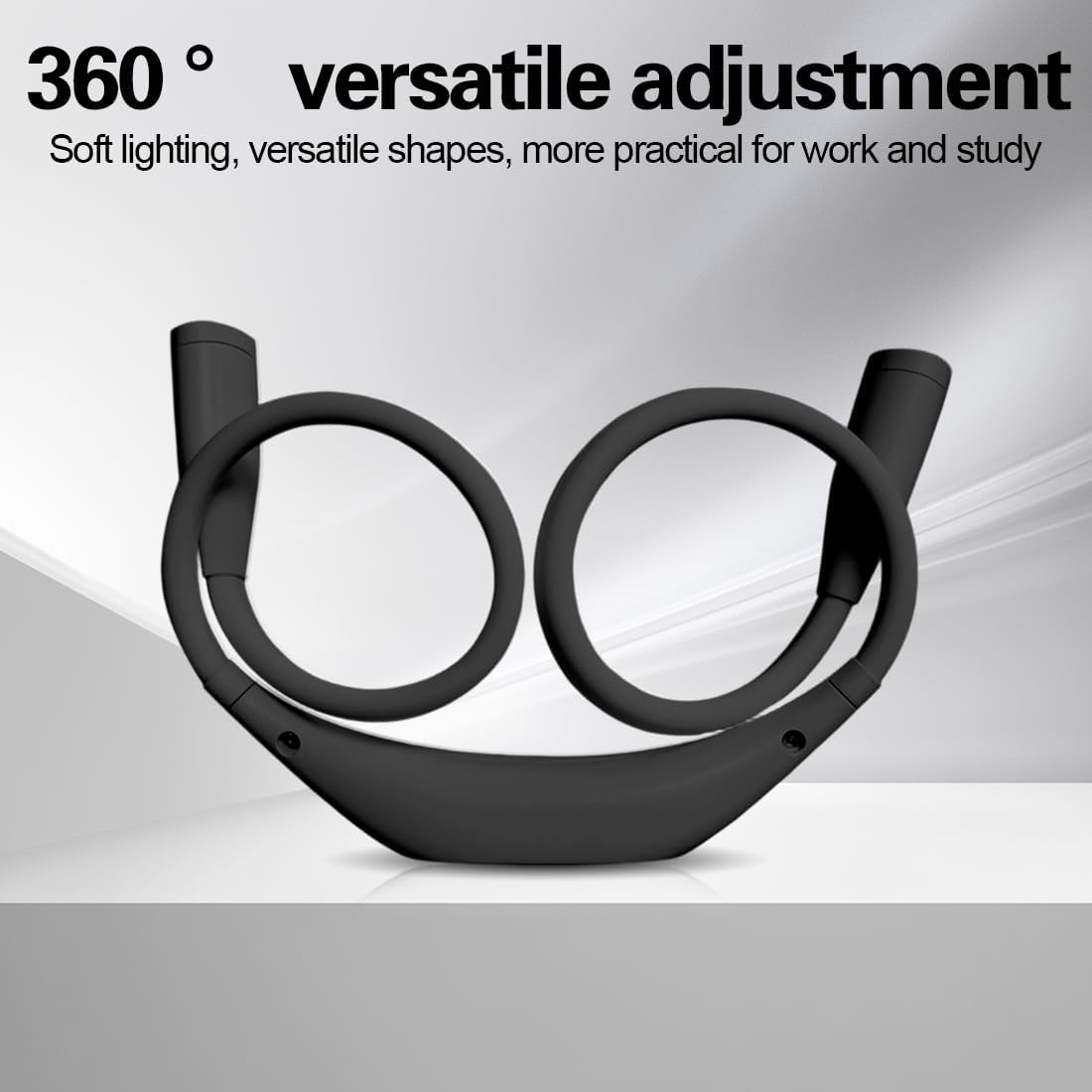 CEWROM Neck Reading Lamp Book LED Book Lamp Book Lamp Bed with 3 Colours Stepless Dimming Reading Lamp Adjustable Arm Ergonomic Reading Light for Reading in Bed/Knitting/Handmade (Black) image number 6