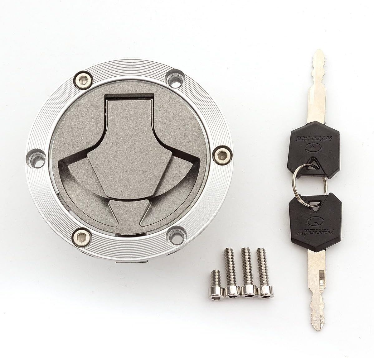 FXCNC Racing Motorcycle Gas Cap Fuel Tank Cap with Key Lock Set Fit for Kawasaki Ninja 250 05-12 Ninja 300 13-14 image number 5