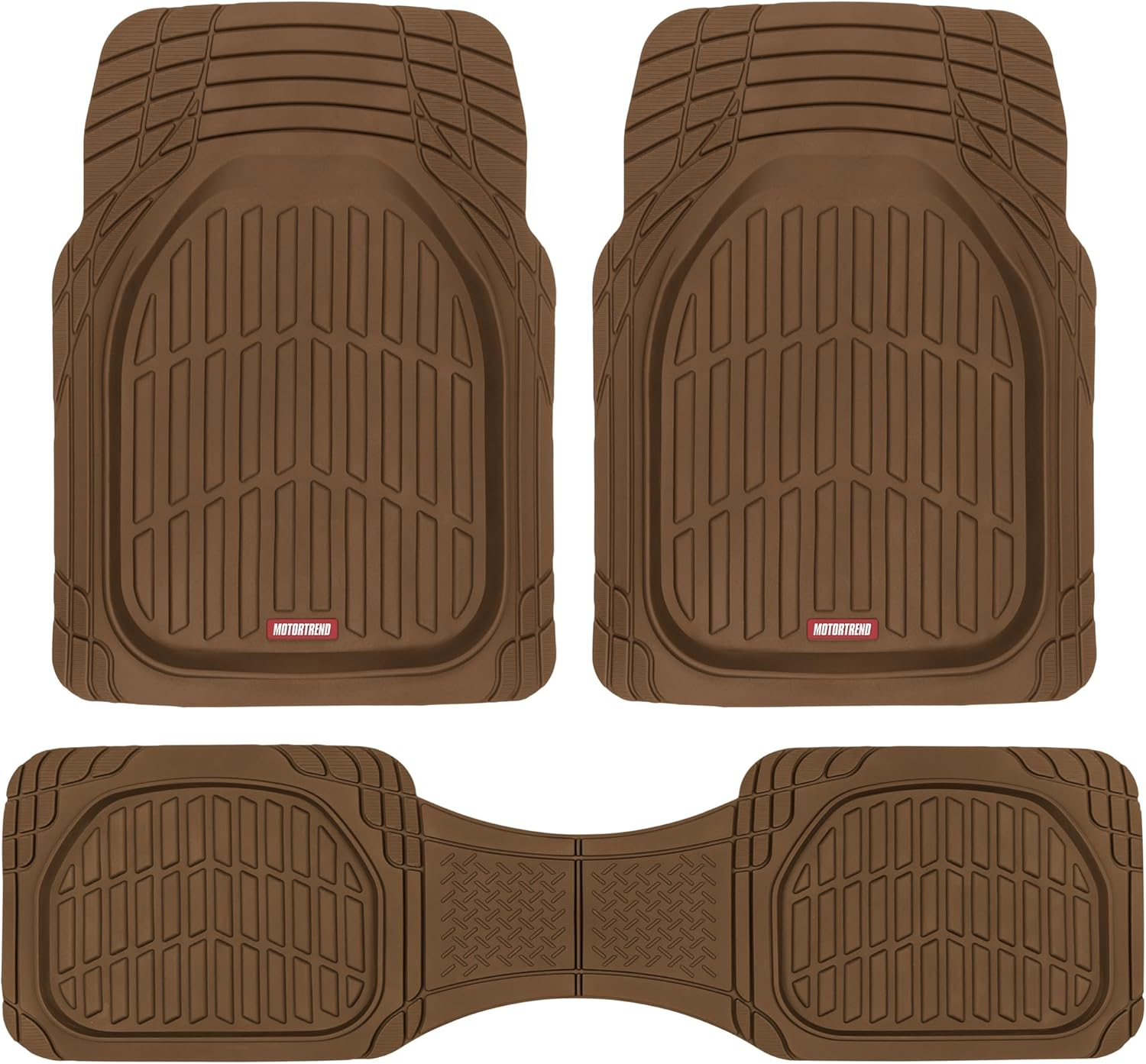 Motor Trend Flextough Floor Mats for Cars, Burgundy Deep Dish All-Weather Car Mats, Waterproof Trim-To Fit Automotive Cars Trucks SUV, Universal Liner Accessories