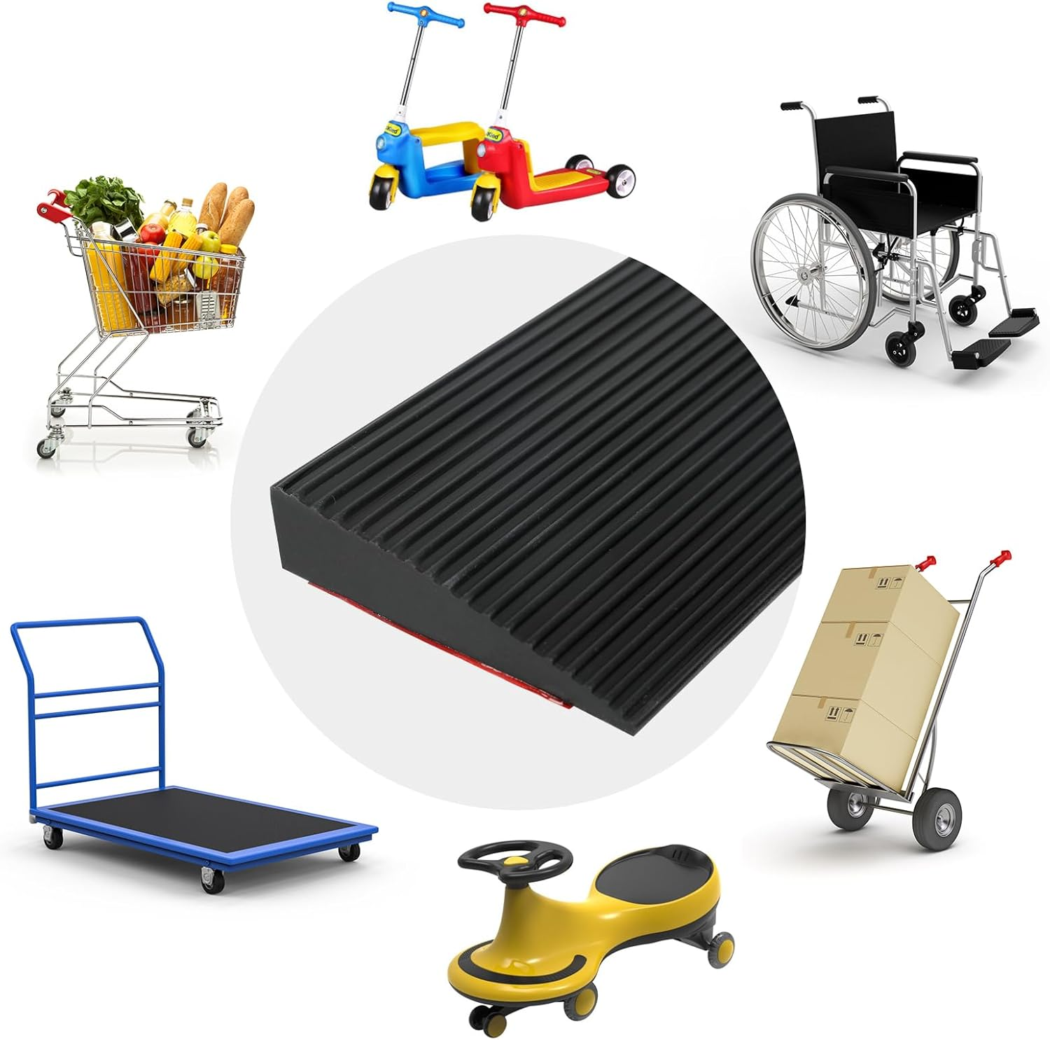 Threshold Ramp, 2.5Cm Height Self Adhesive Black Silicone Doorway Threshold Strip, 90 X 8Cm Cuttable Sweeping Robot Threshold for Wheelchair