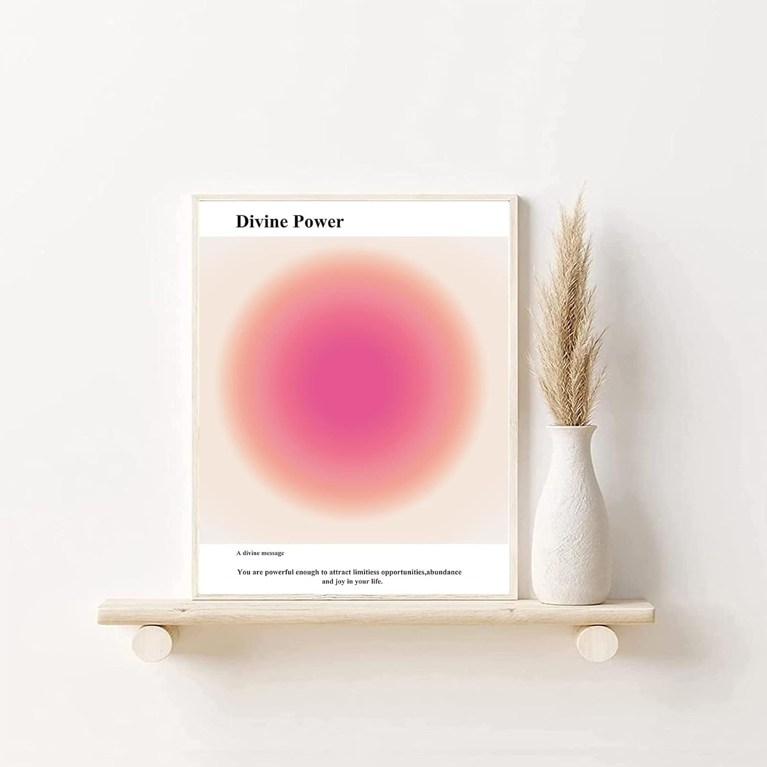 PWTXKAH Trendy Wall Art Prints Angel Number Poster Pink Aura Artwork Colorful Gradient Painting Daily Affirmations Women Picture Aura Poster Canvas Colorful Aesthetic Prints Room 8X10Inch Unframed