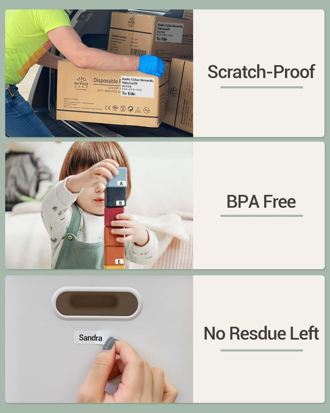 Phomemo M110 Multi-Purpose Square Self-Adhesive Label for Phomemo M110/M221/M150/M120/M220 Label Printer,1.57"X1.18"(40X30Mm),Black on White Labelfor Small Business, Home, Office, 230 Labels/Roll image number 2