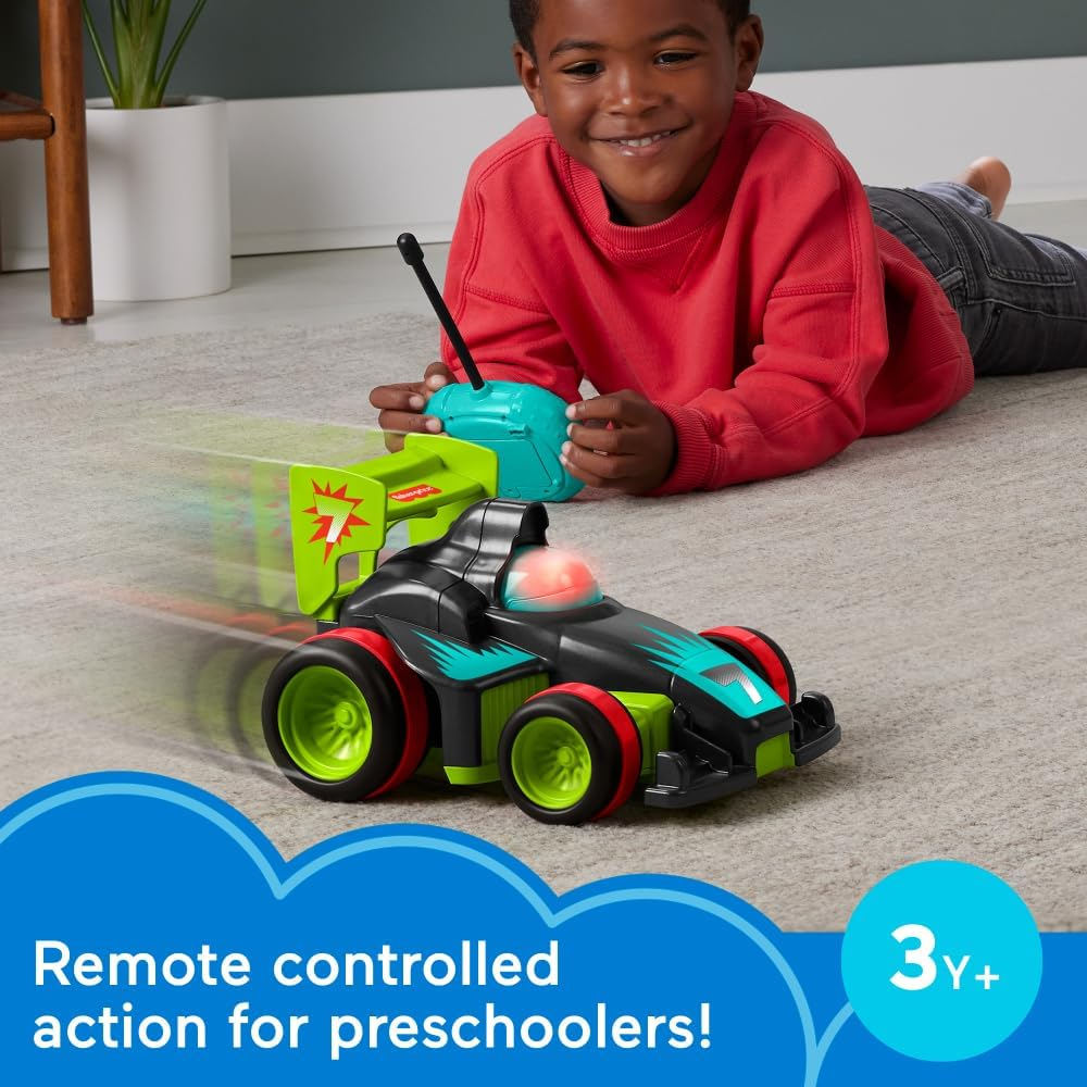 Fisher-Price Preschool Toy Remote Controlled Car My Easy RC with 2 Speeds for Kids Ages 3+ Years image number 2