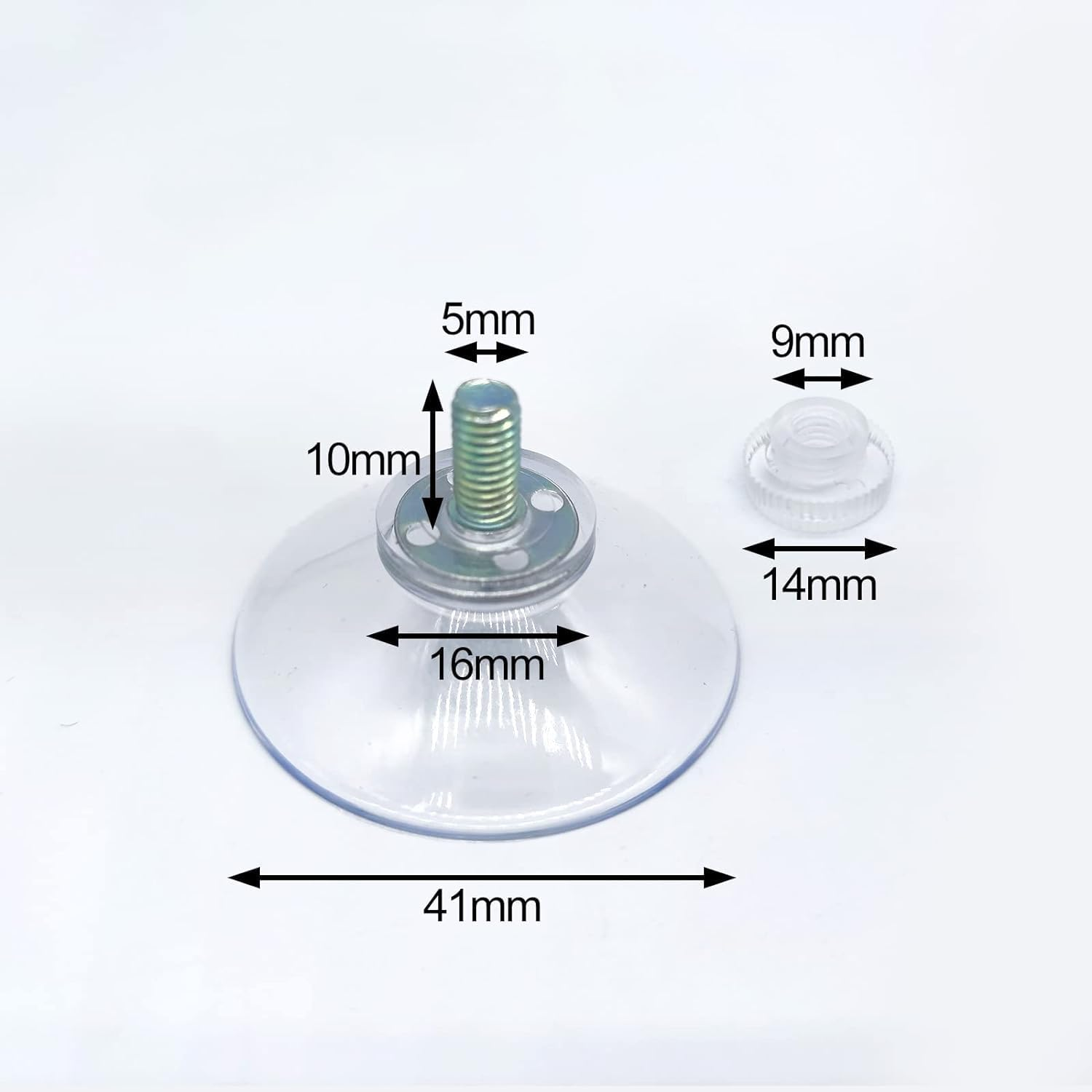 10 Pcs Suction Cup Glass Suction Pads 41Mm Clear PVC Plastic Sucker Pads/Without Hooks Extra Strong Adhesive Suction Holder/Transparent Screw Hooks Sucker without Hooks image number 1