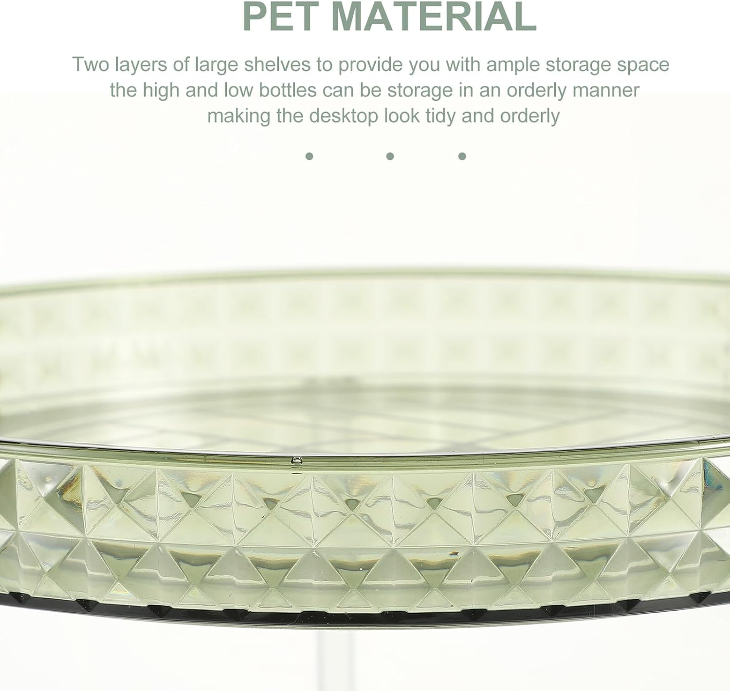 CATIEBYE Rotating 2 Tier Perfume Rack Green Cosmetic Tray Double Layer Makeup Organizer for Home Vanity Skincare Storage Display image number 3